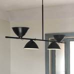 Nemo Suspension LBB01, noir, 4 lampes, aluminium