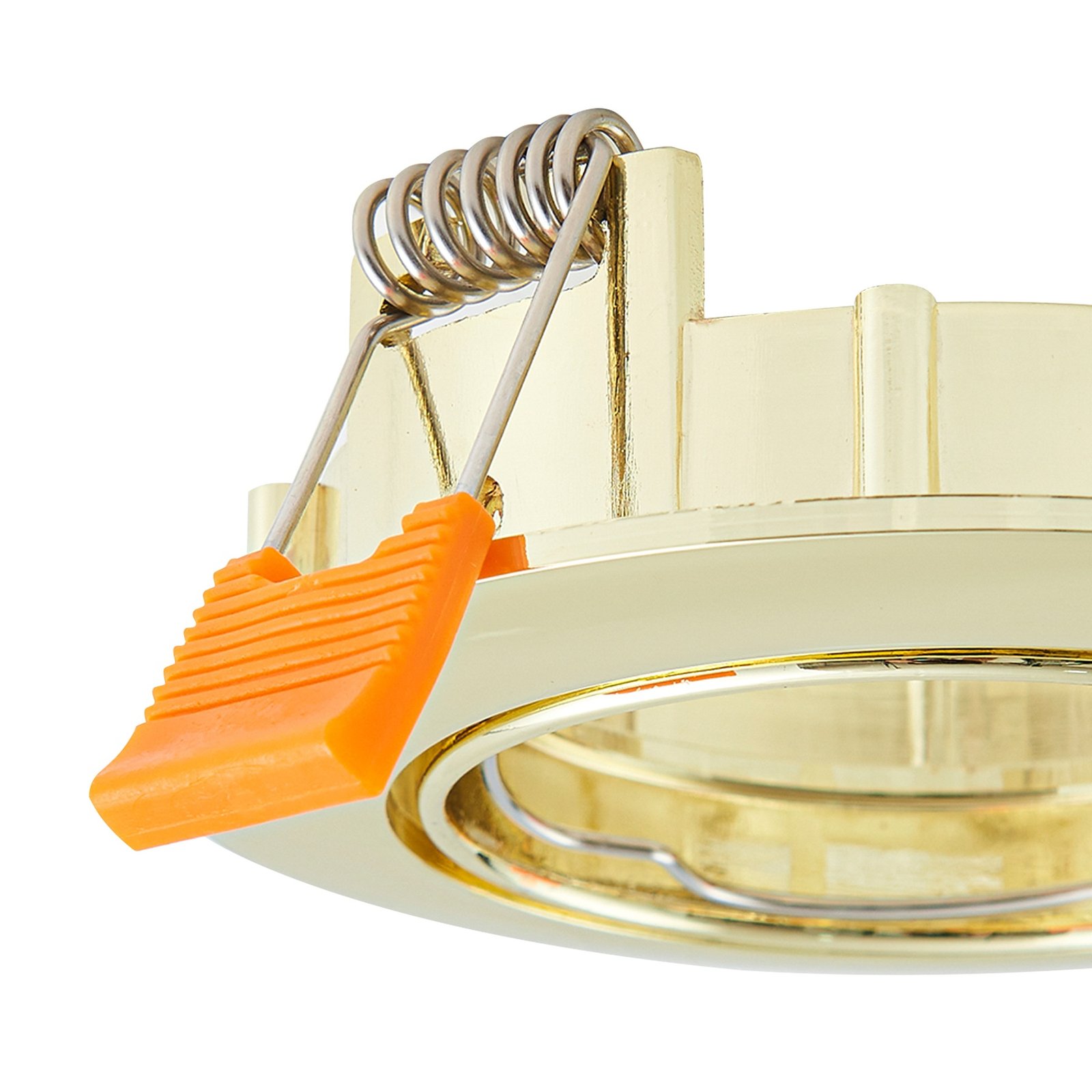 Prios recessed ceiling light Fibur, gold, aluminium, Ø 8.2 cm