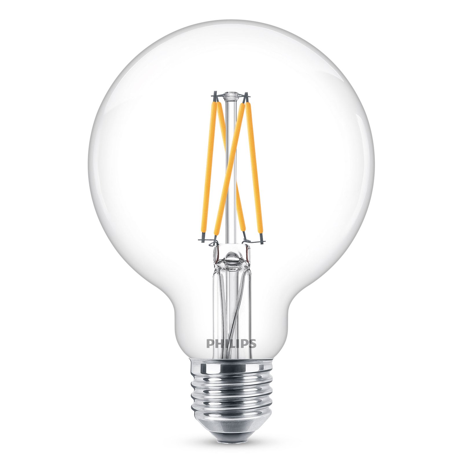 Philips E27 5.9W lâmpada LED globo G95 transparente dimm 927