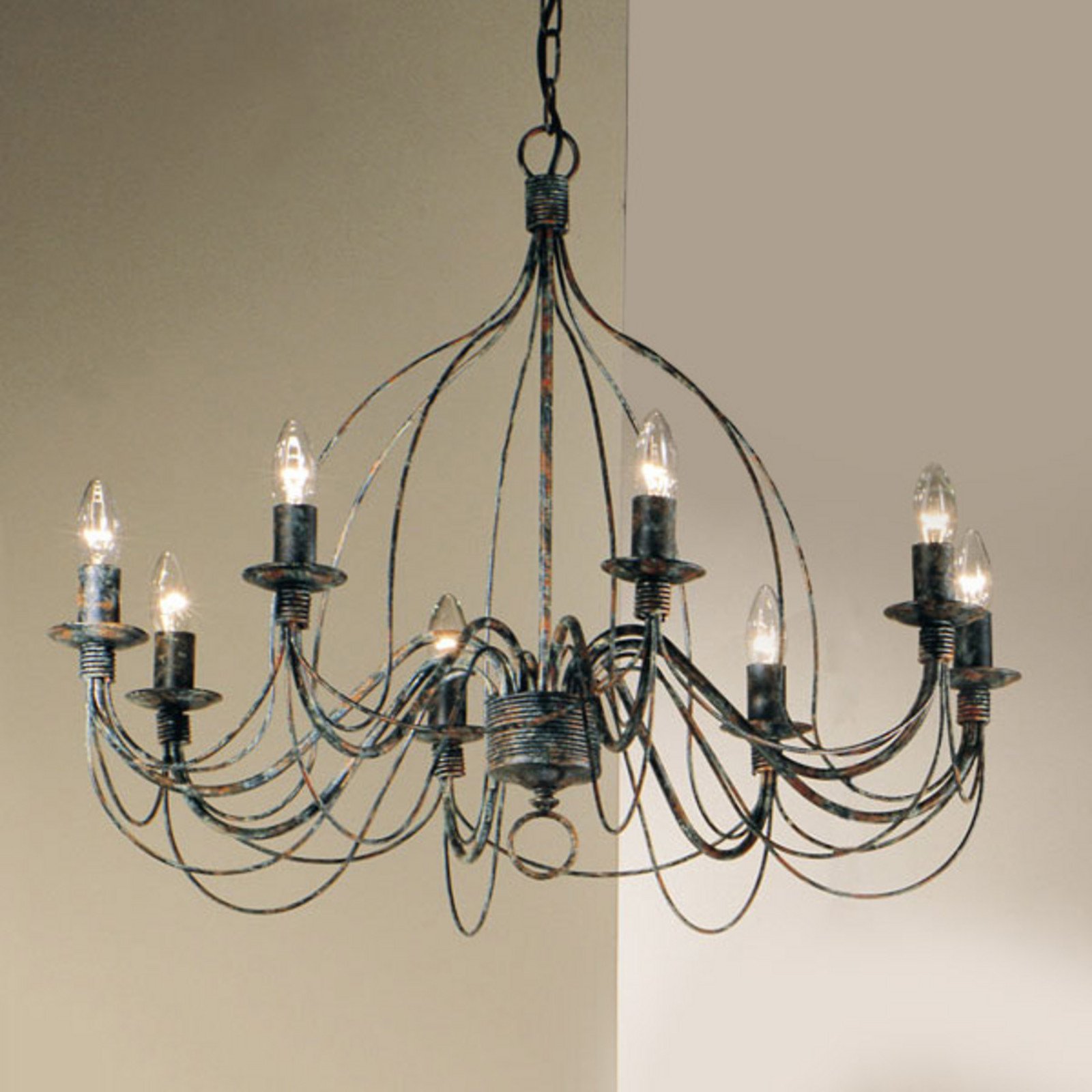 Candelabru FILO 8 becuri rustic colorat