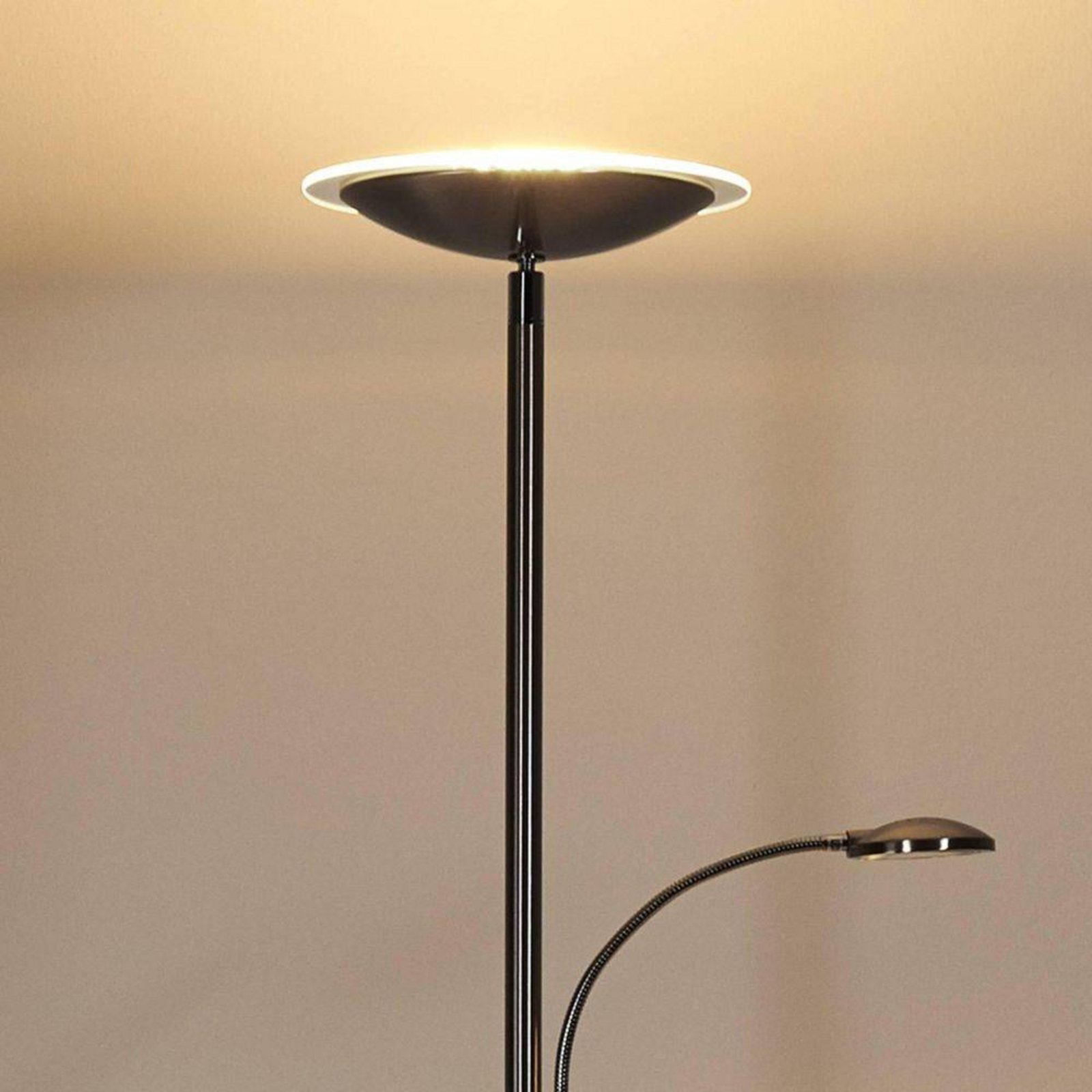 Malea LED Lámpara de Pie w/Arm Matt Nickel - Lindby