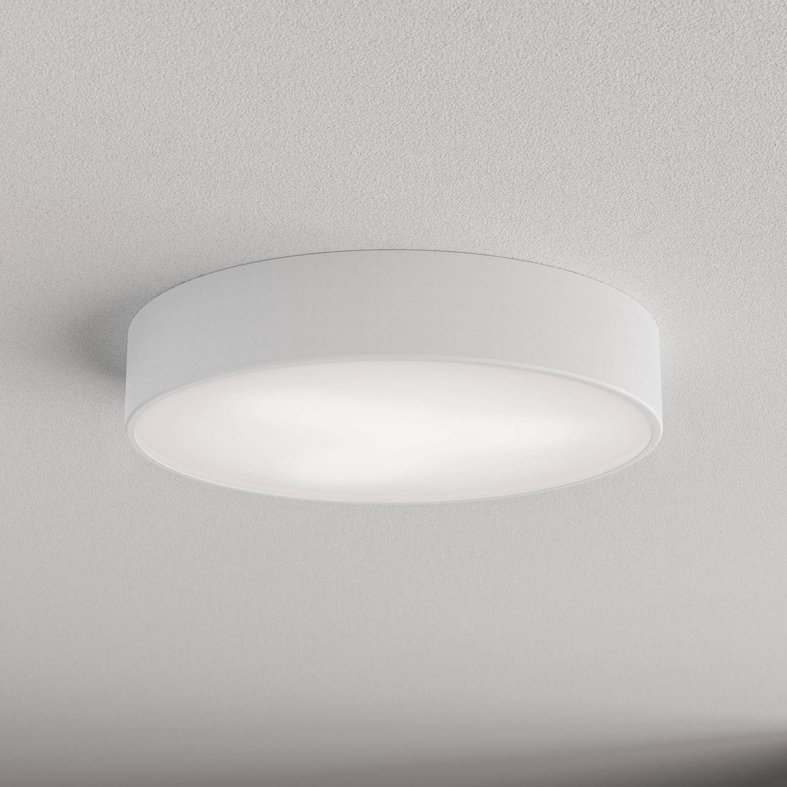 Cleo 400 lampa sufitowa, biały, czujnik, IP54, Ø 40 cm, metal
