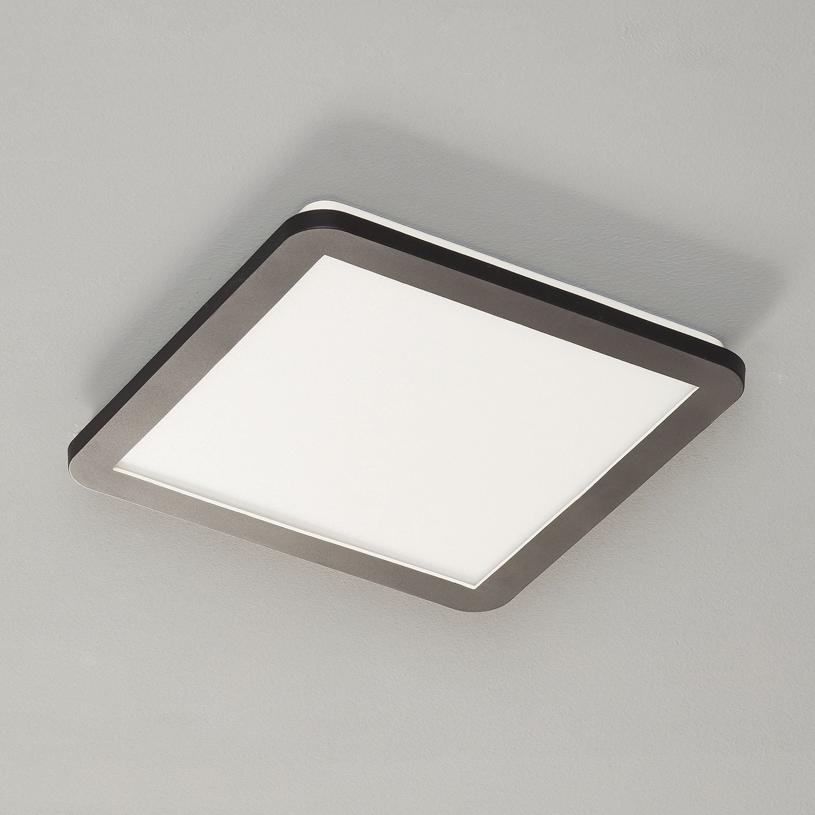 Reality Leuchten Plafonieră LED Camillus pătrată 30 cm - Baie - modern - alb negru mat - Plastic