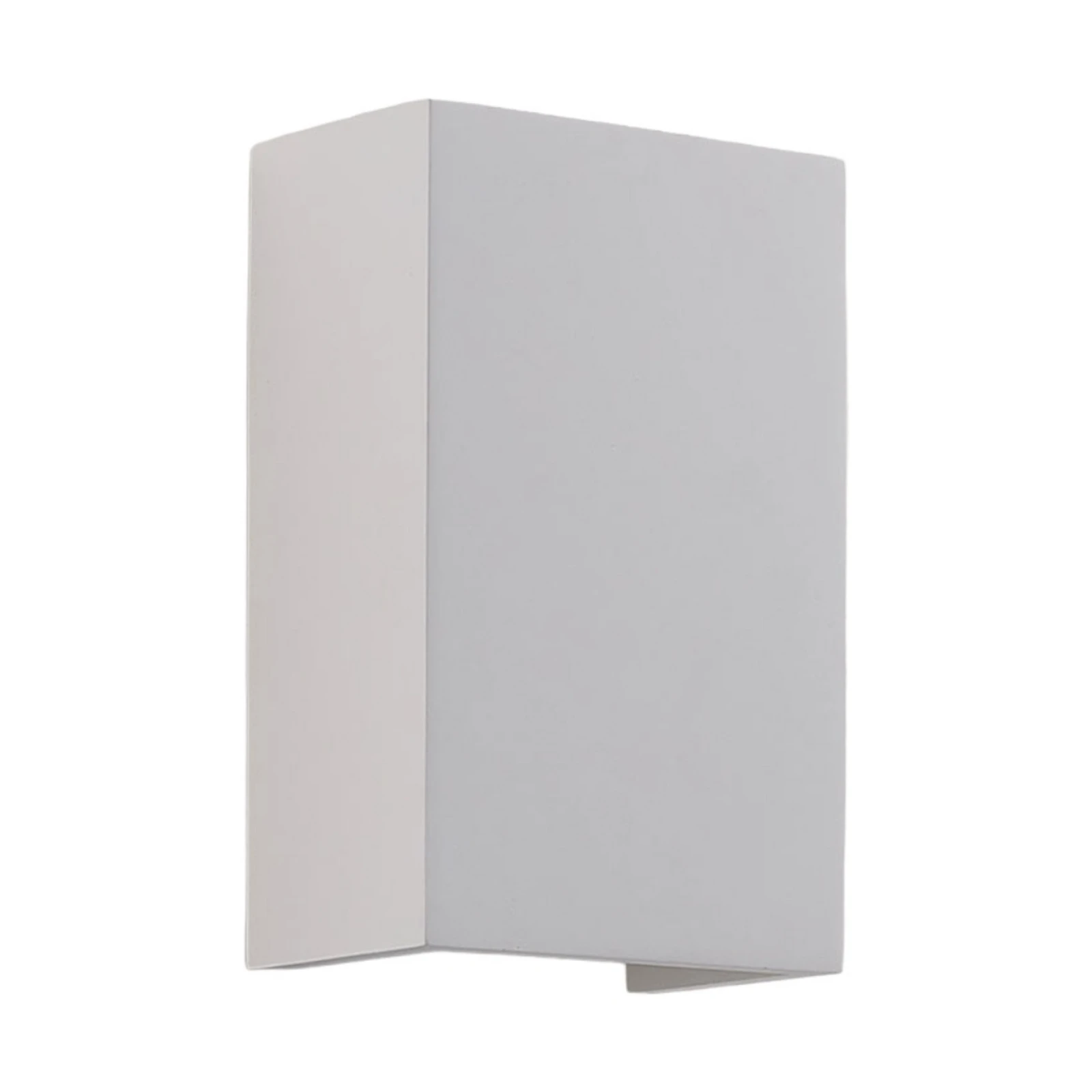 Applique Lindby Colja, angolare, altezza 16 cm, gesso, bianco