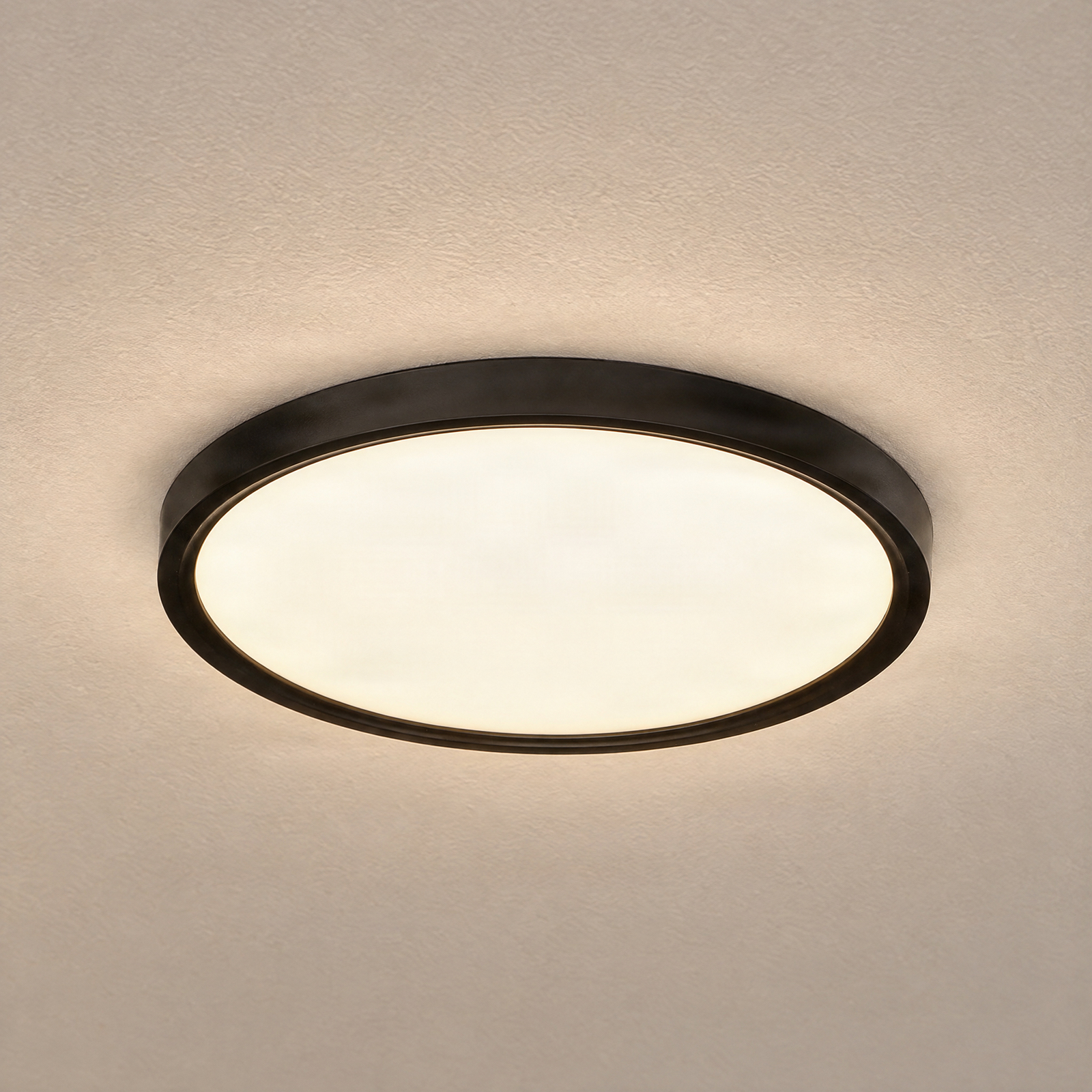 Lindby LED taklampe Pravin, Ø 30 cm, CCT, svart