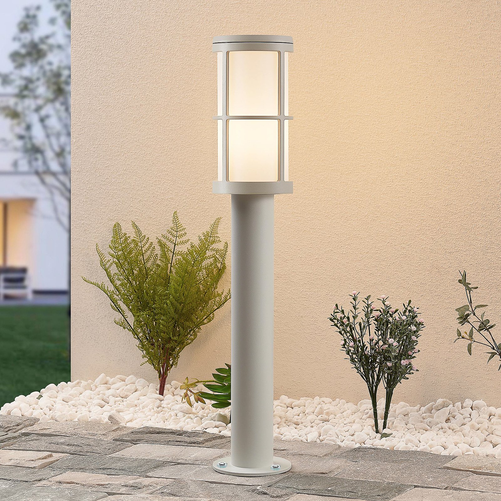 Lucande Kelini lampione, 65 cm, bianco