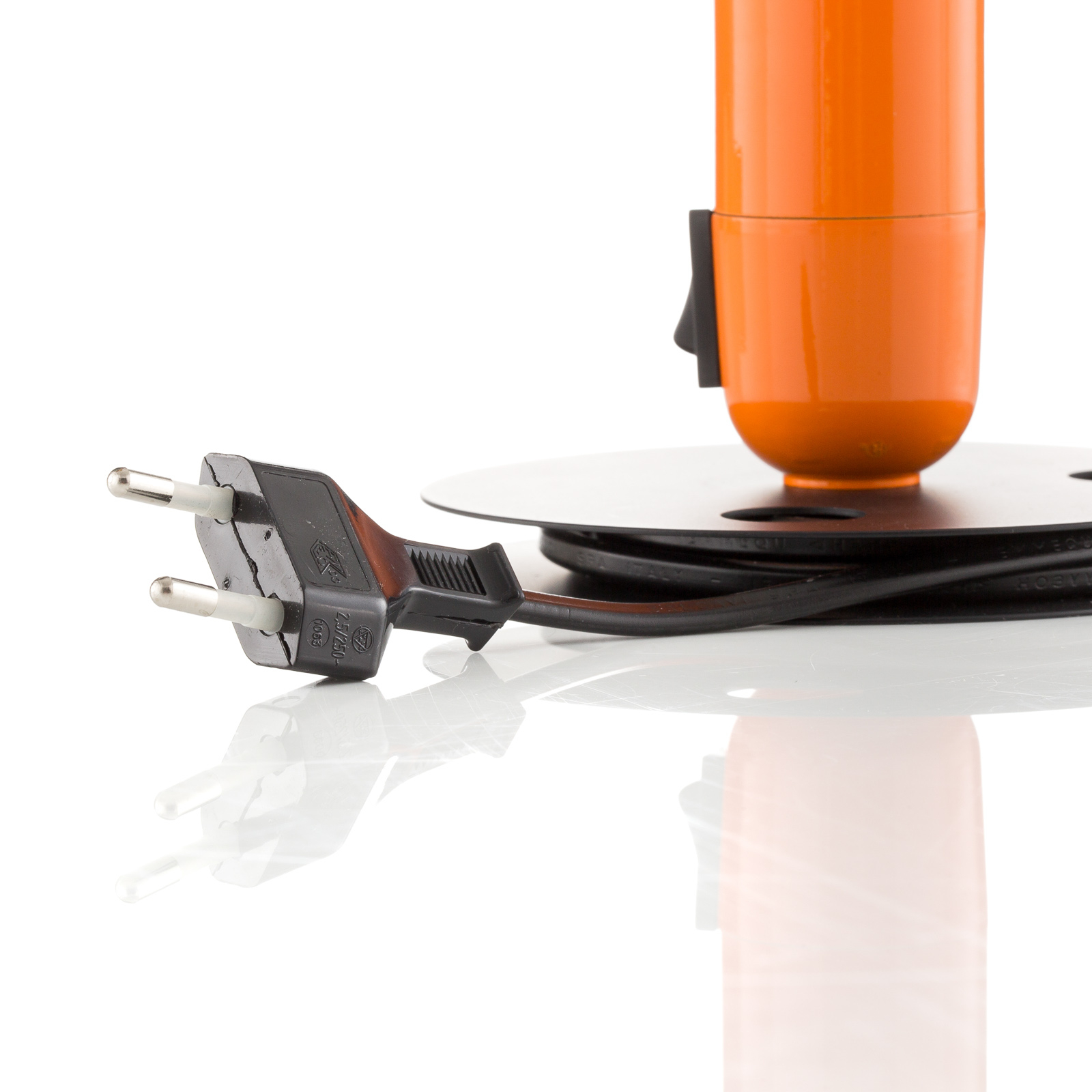 FLOS Lampadina-LED-pöytälamppu oranssi musta jalka