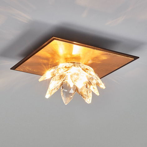 Fiore taklampe med gullblad og krystall 1lk