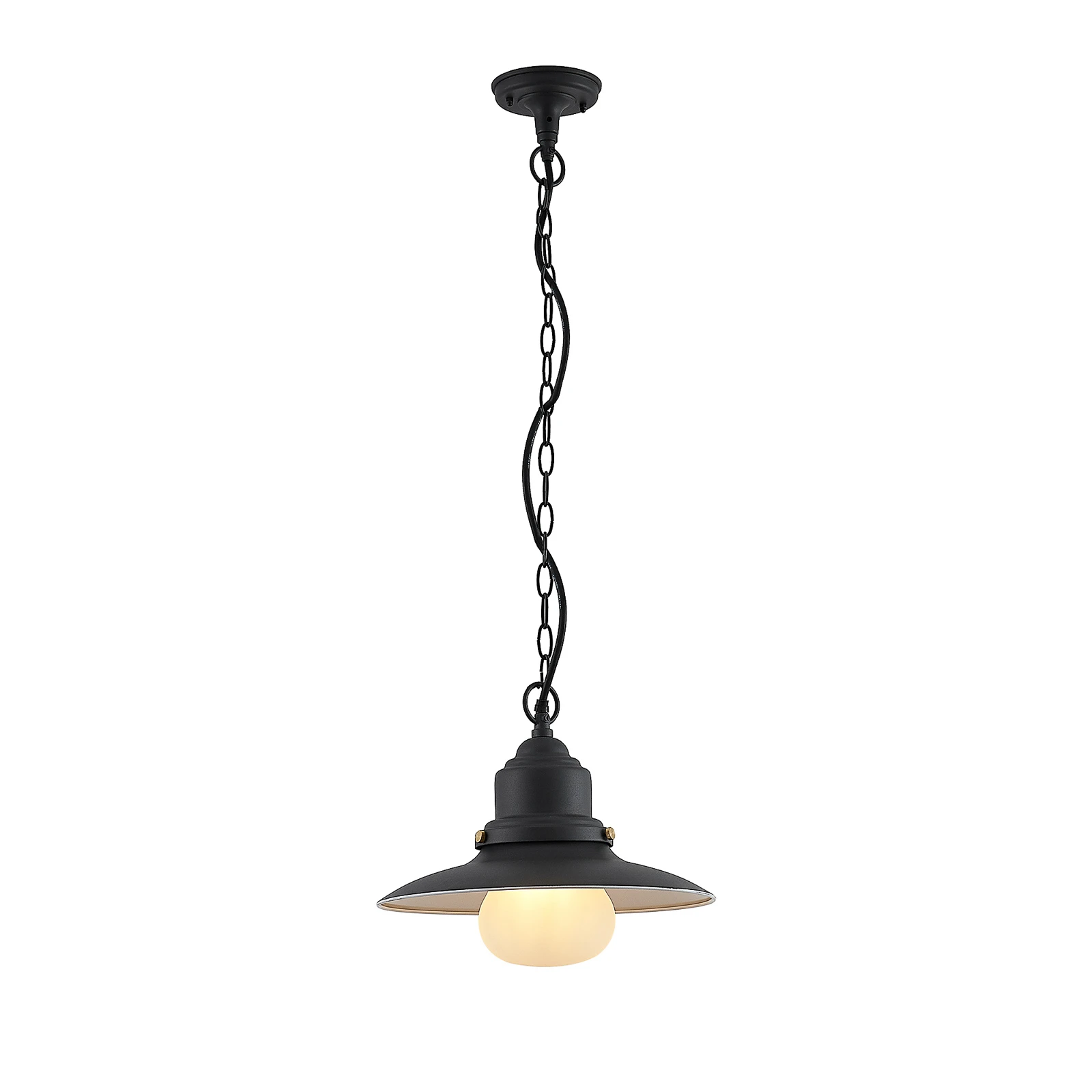 Lindby Außen-Hängeleuchte Roisin, anthrazit, Metall, Ø 32cm