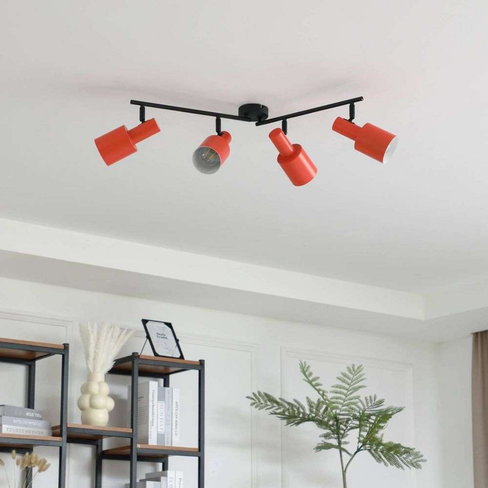 Ovelia 4 Ceiling Lamp Orange/Black - Lindby