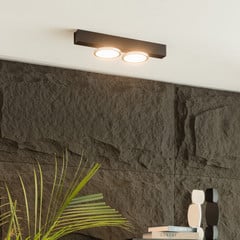 Lucande Kellino plafón, 2 luces, negro