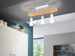 Deckenlampe Townshend aus Holz, 3-flammig