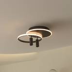 Lucande Tival LED-Deckenlampe, rund, schwarz