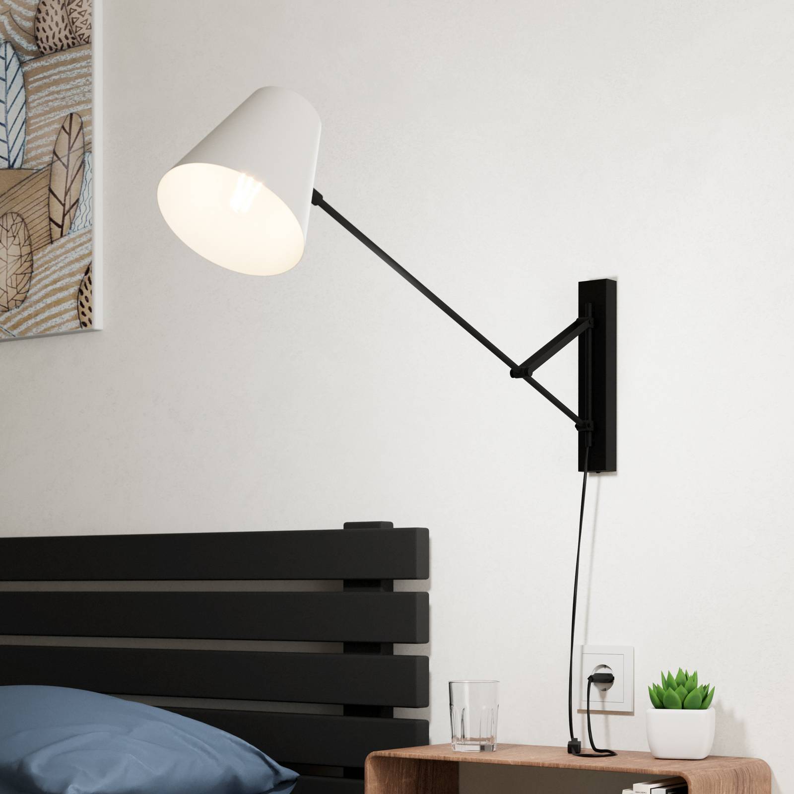 Wandleuchte Forcadet mit weiter Ausladung günstig online kaufen