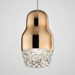 One-bulb LED hanging light Fedora rose gold