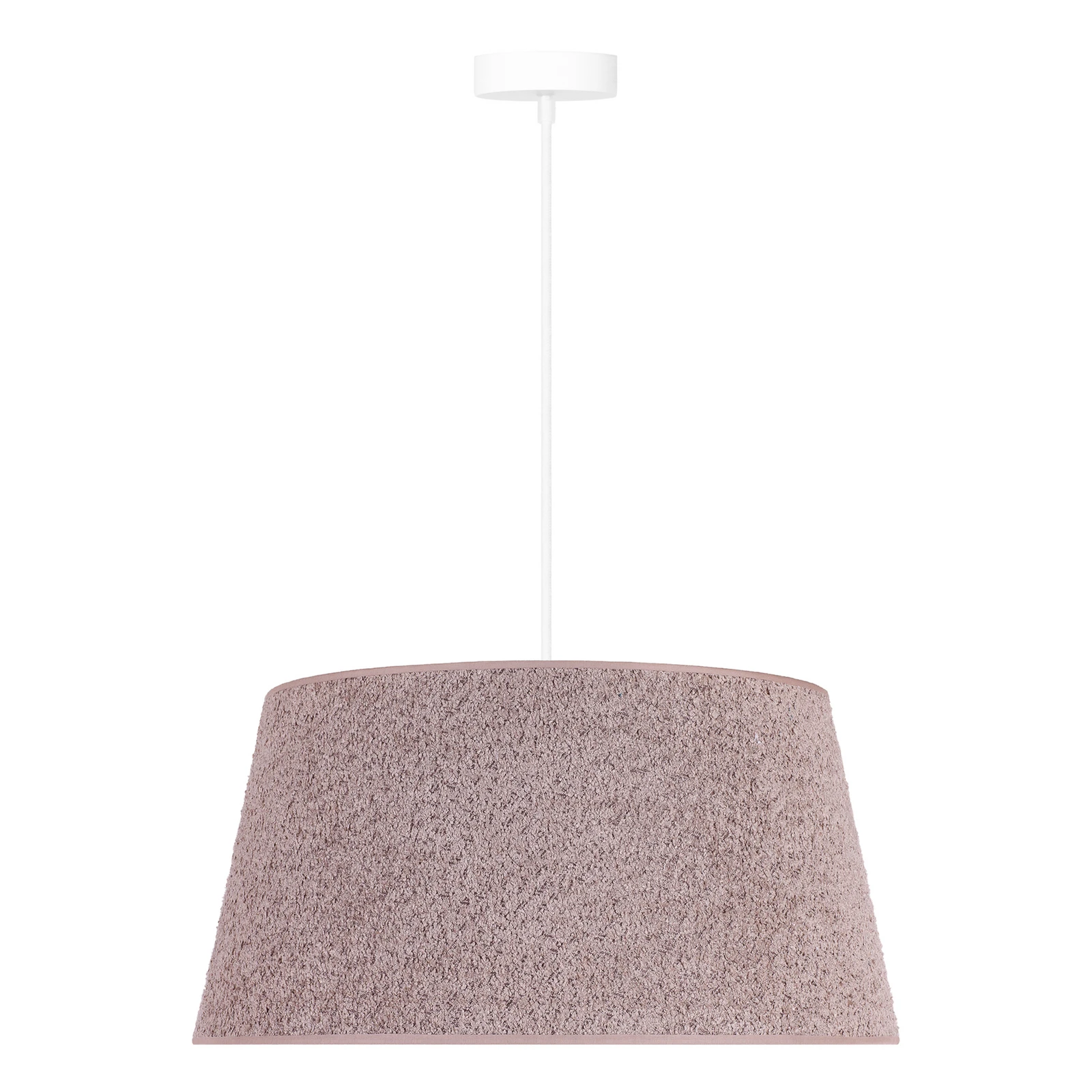 Závěsné světlo Boucle, textil v barvě cappuccino, Ø 50 cm, 1 žárovka