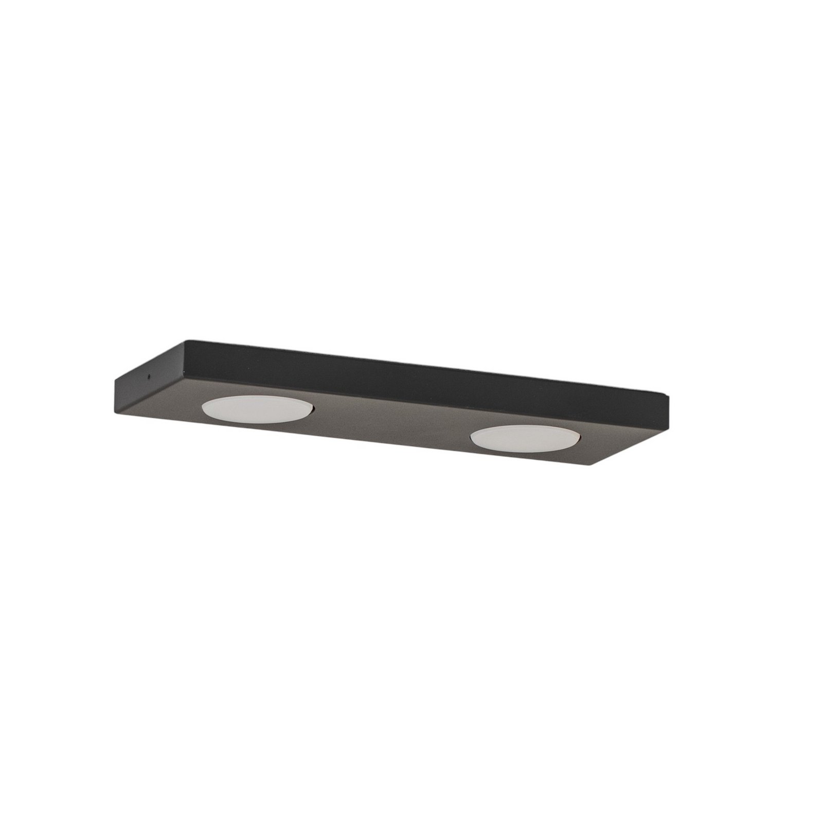 Hero ceiling light, 2-bulb, black, 12 x 35 cm, GX53