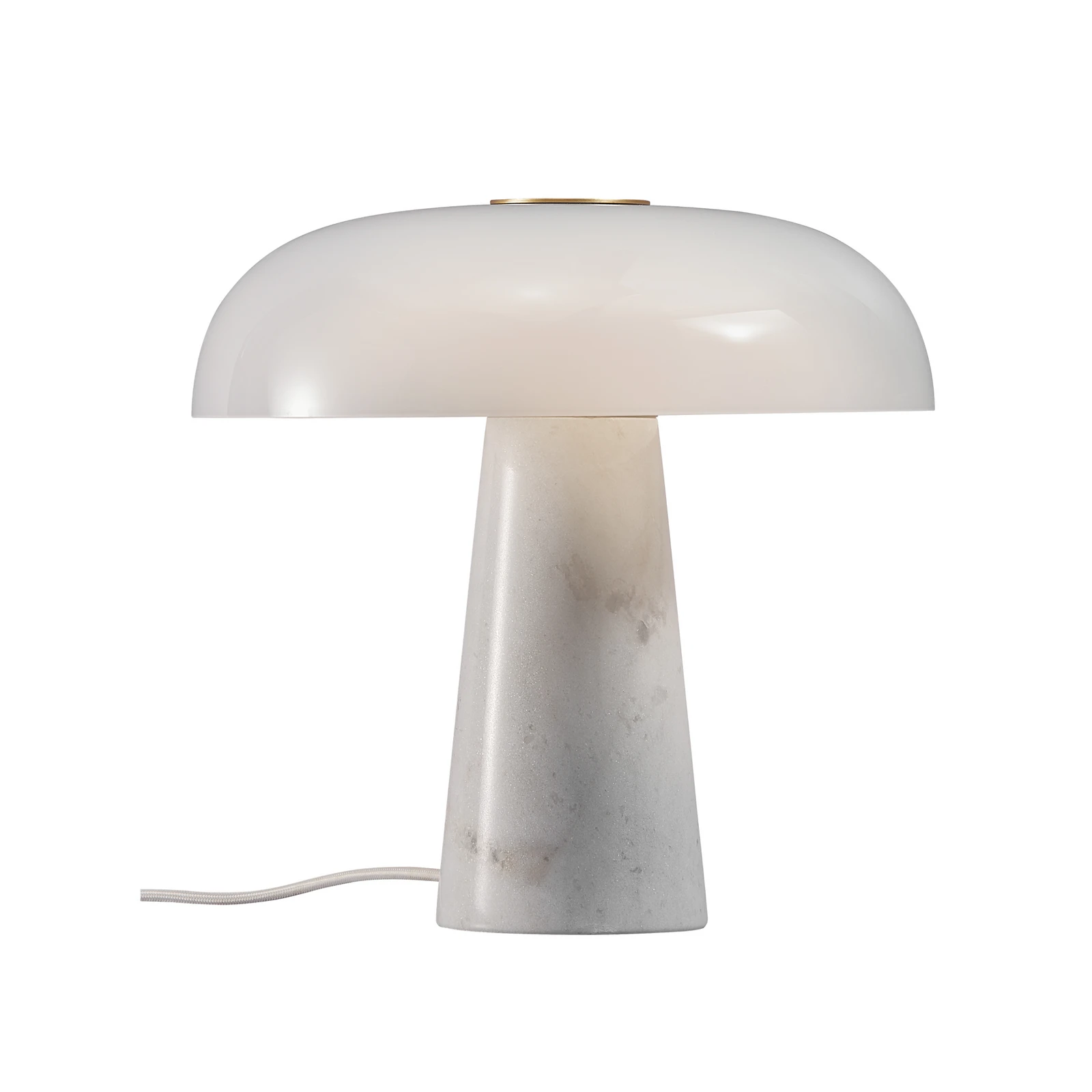 Spīdīga galda lampa, balta/opal balta