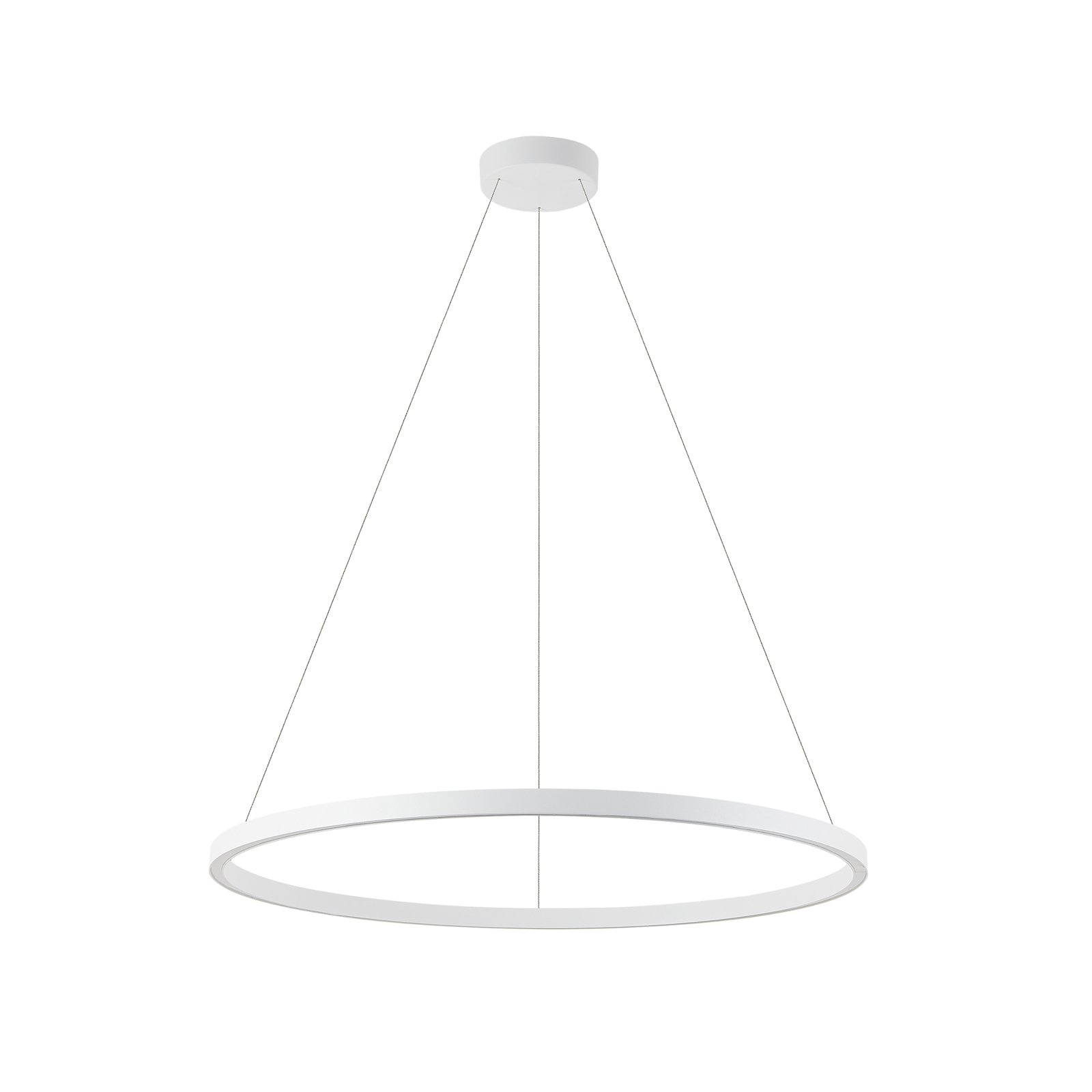 Molto Luce LED hanging light Perfora, white, Ø 90 cm, aluminium