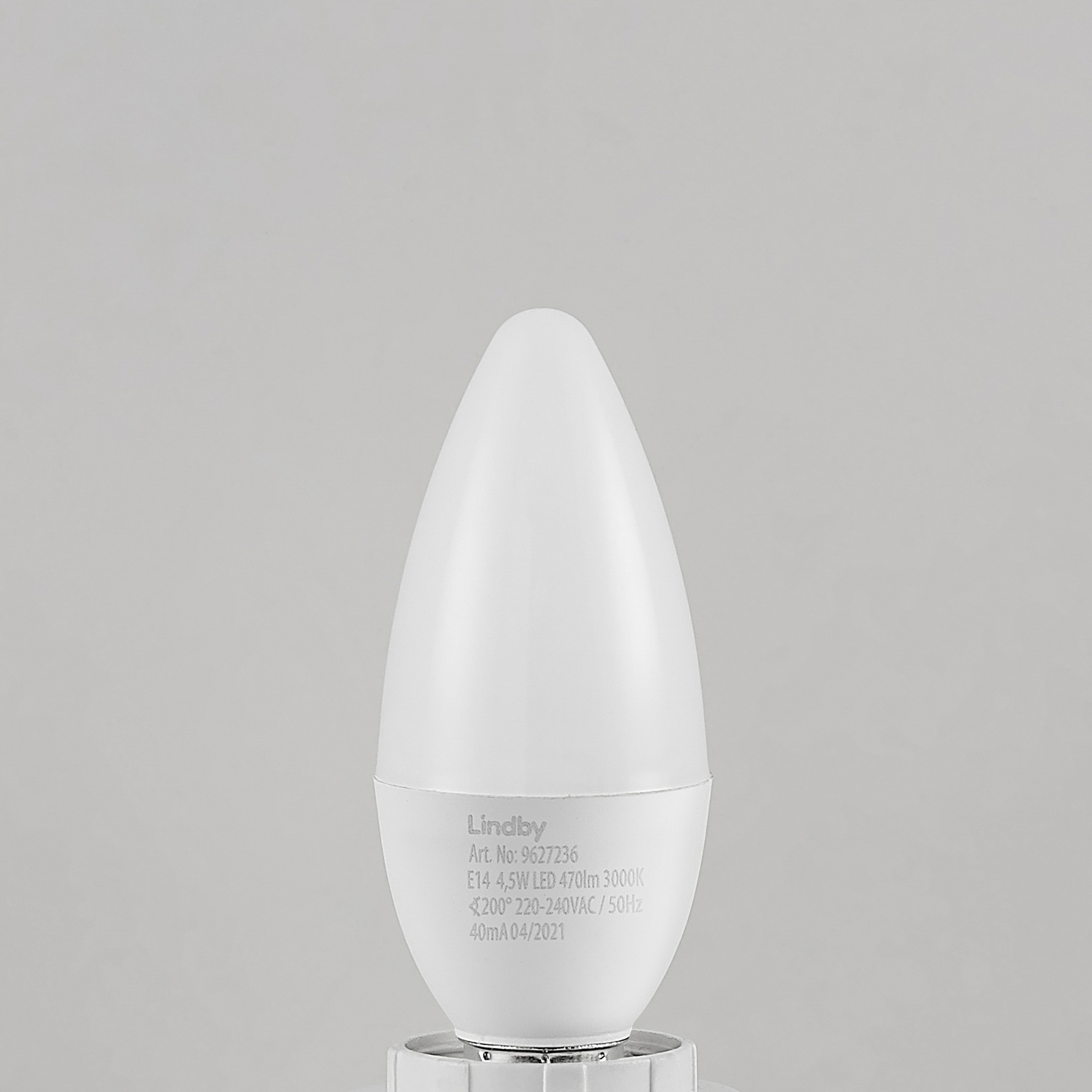 Lindby LED bulb E14 C35 4.5 W 3,000 K opal 2-pack