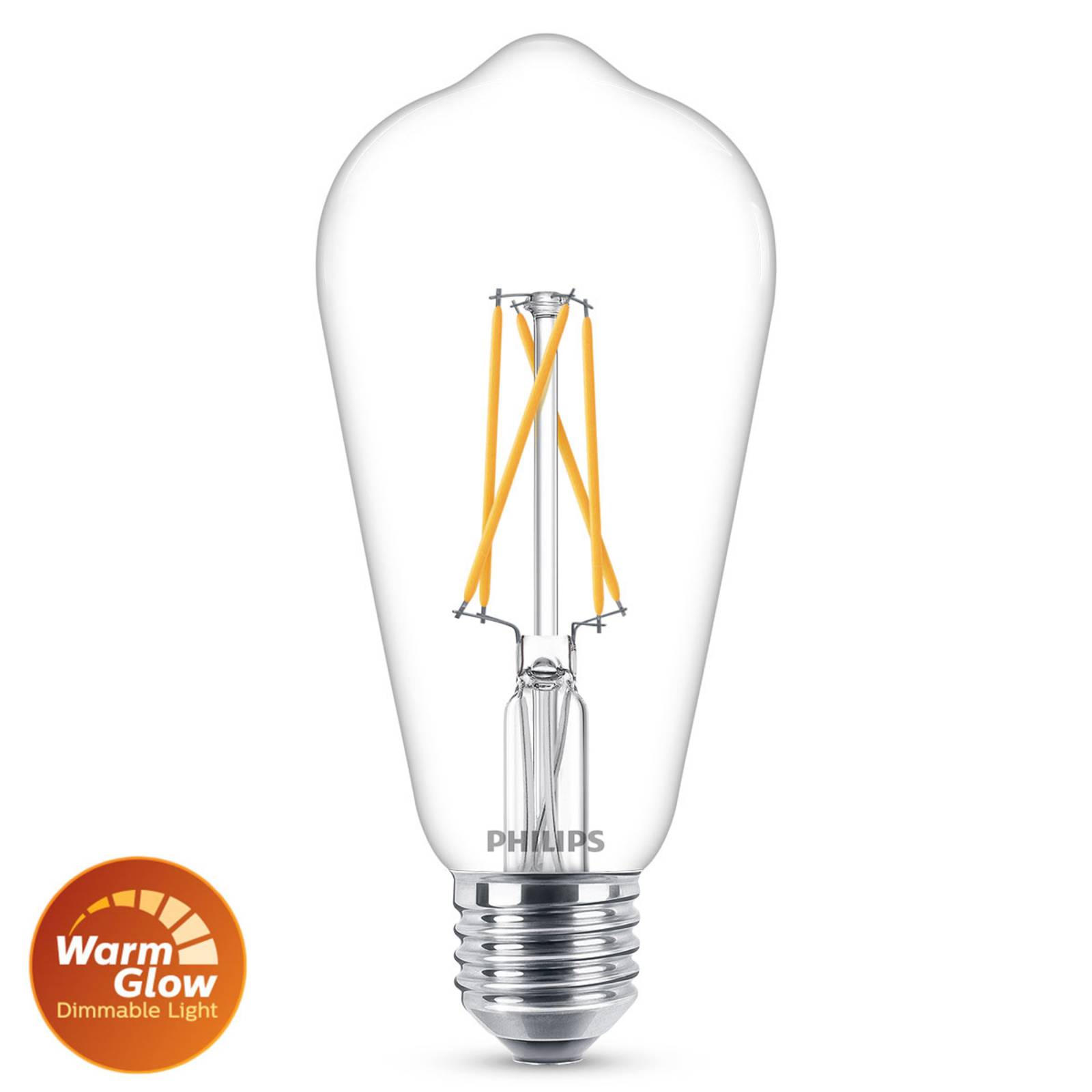 Philips Warmglow E27 LED-Lampe Rustika 5,9W klar