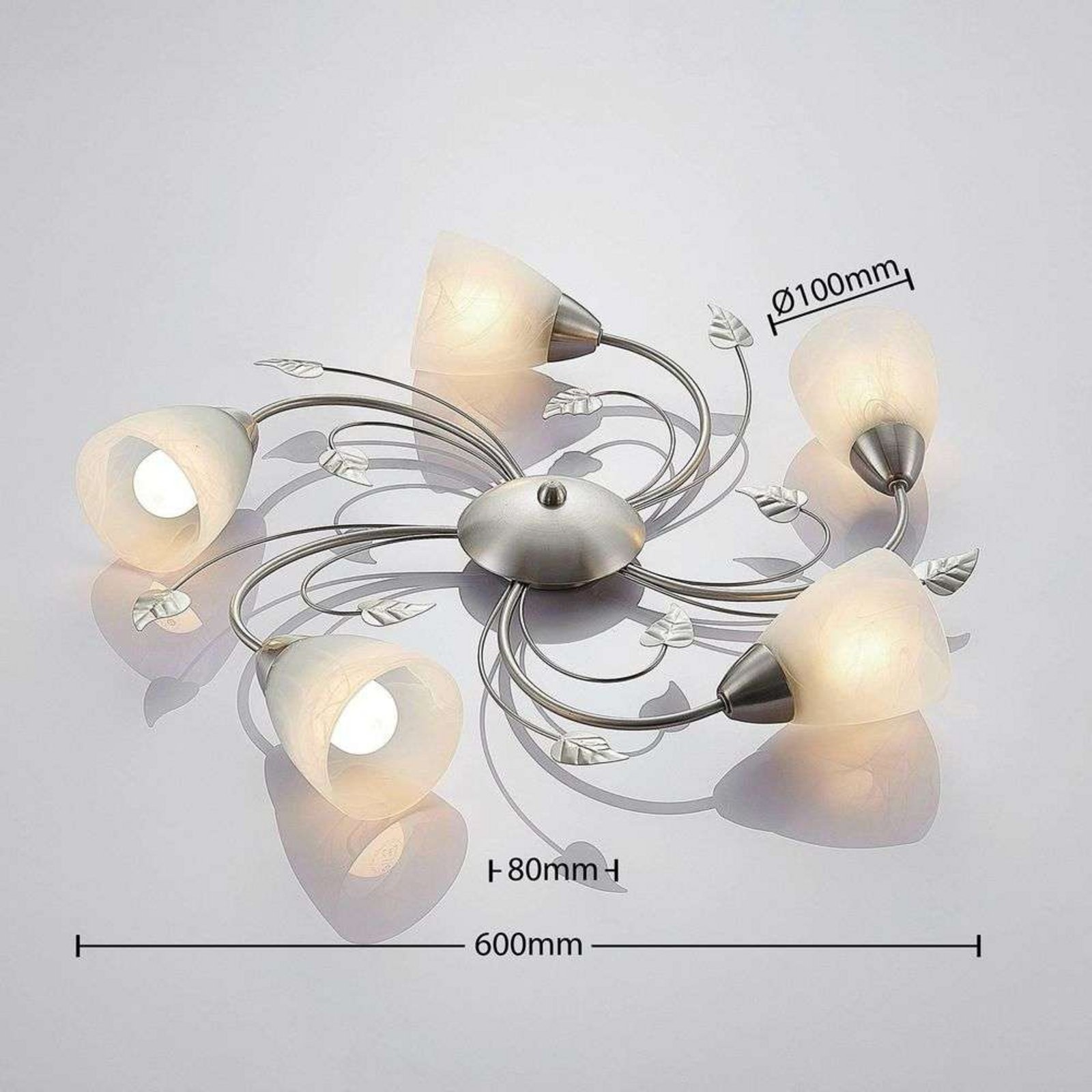 Yannie 5 Stropna lampa nikal/Opal - Lindby