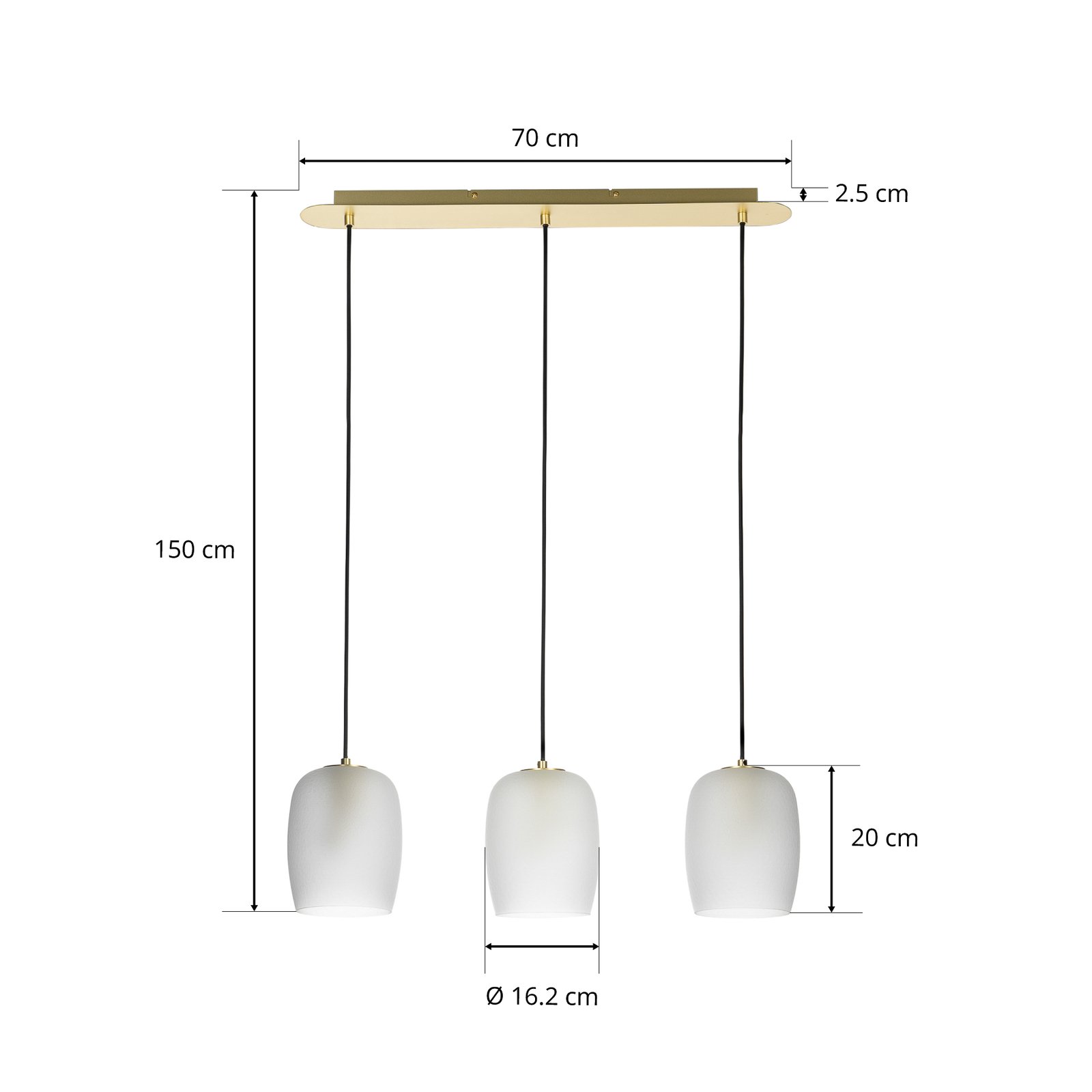 Lucande Taylan pendant light 3-bulb elongated