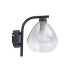 Lindby Pendura wall light, Ø 15 cm, black, glass