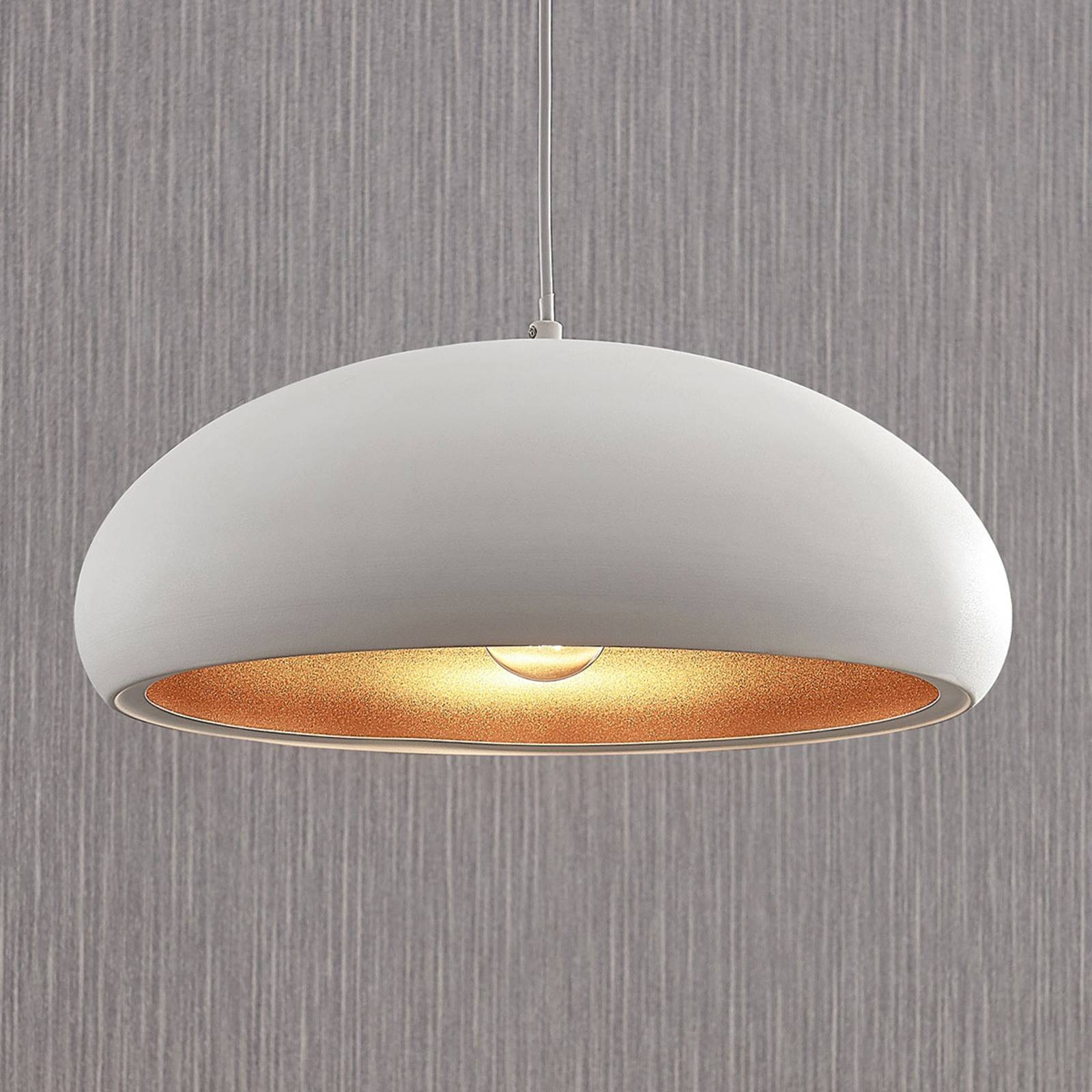 Metalowa lampa wisząca Gerwina, biało-złota