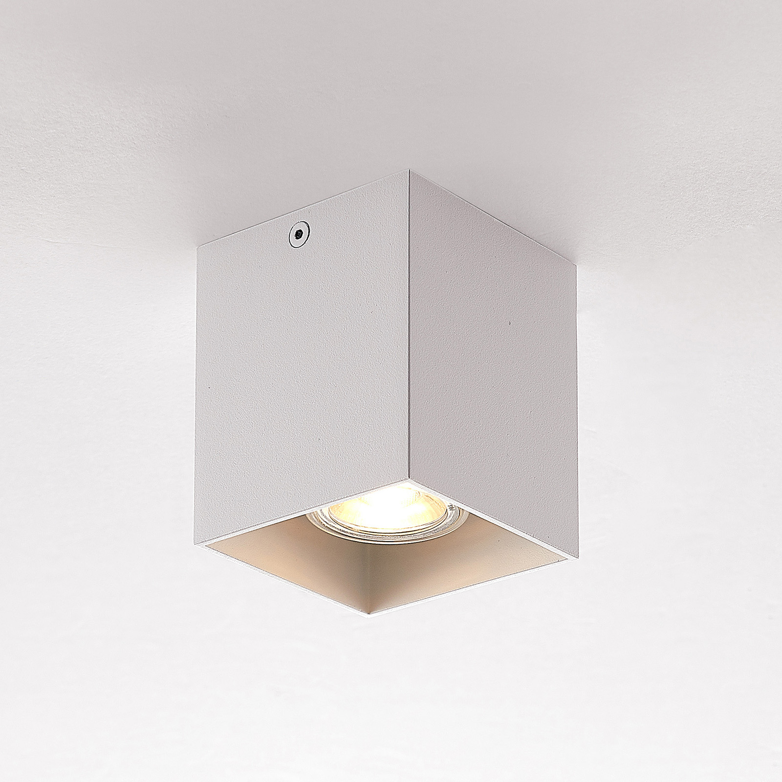 ELC Efey stropná lampa, GU10, štvorcová, biela