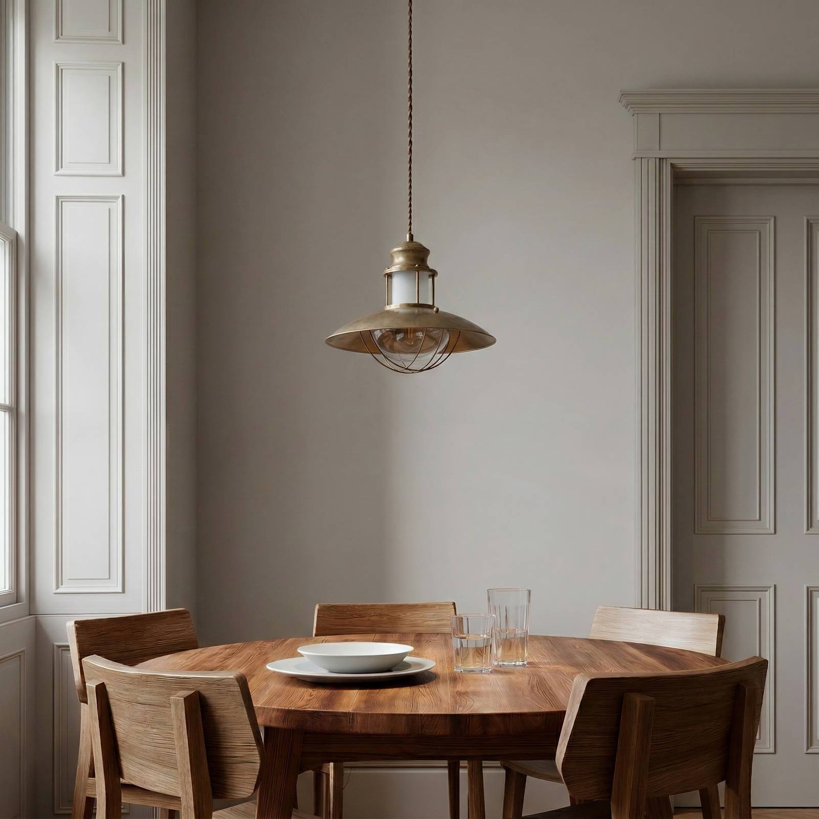 Lampa wisząca Lindby Louisanne, brązowa, metal, Ø 35 cm
