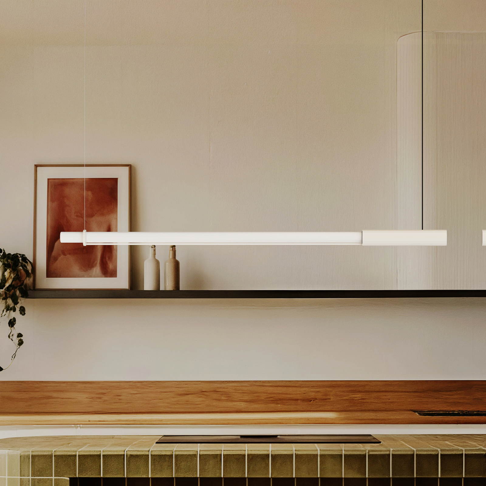 Lampada LED a sospensione In Fine, bianca, lunghezza 160 cm - DCW