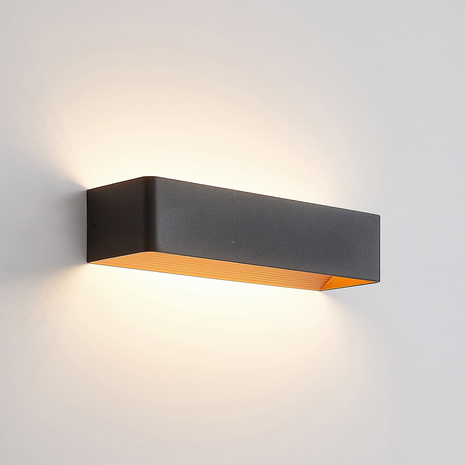 Arcchio Karam LED wall light, 36.5 cm, black | Lights.ie