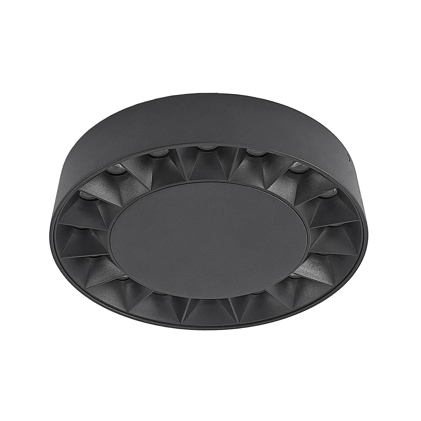 Lucande LED buiten plafondlamp Kelissa, rond, zwart
