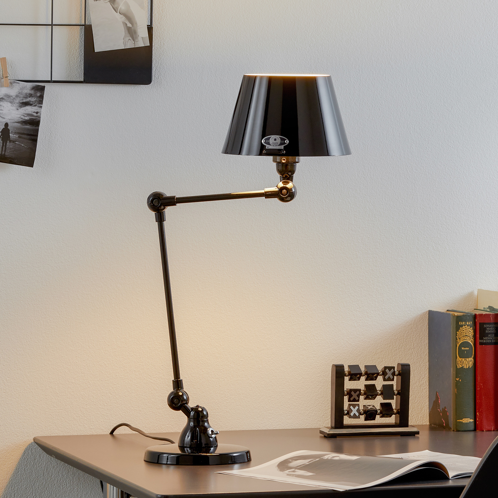 JIELDÉ Jieldé Aicler AID373 table lamp, black, for Living / Dining Room, aluminium, steel, E14, 25 W, energy efficiency: A++, H: 59 cm