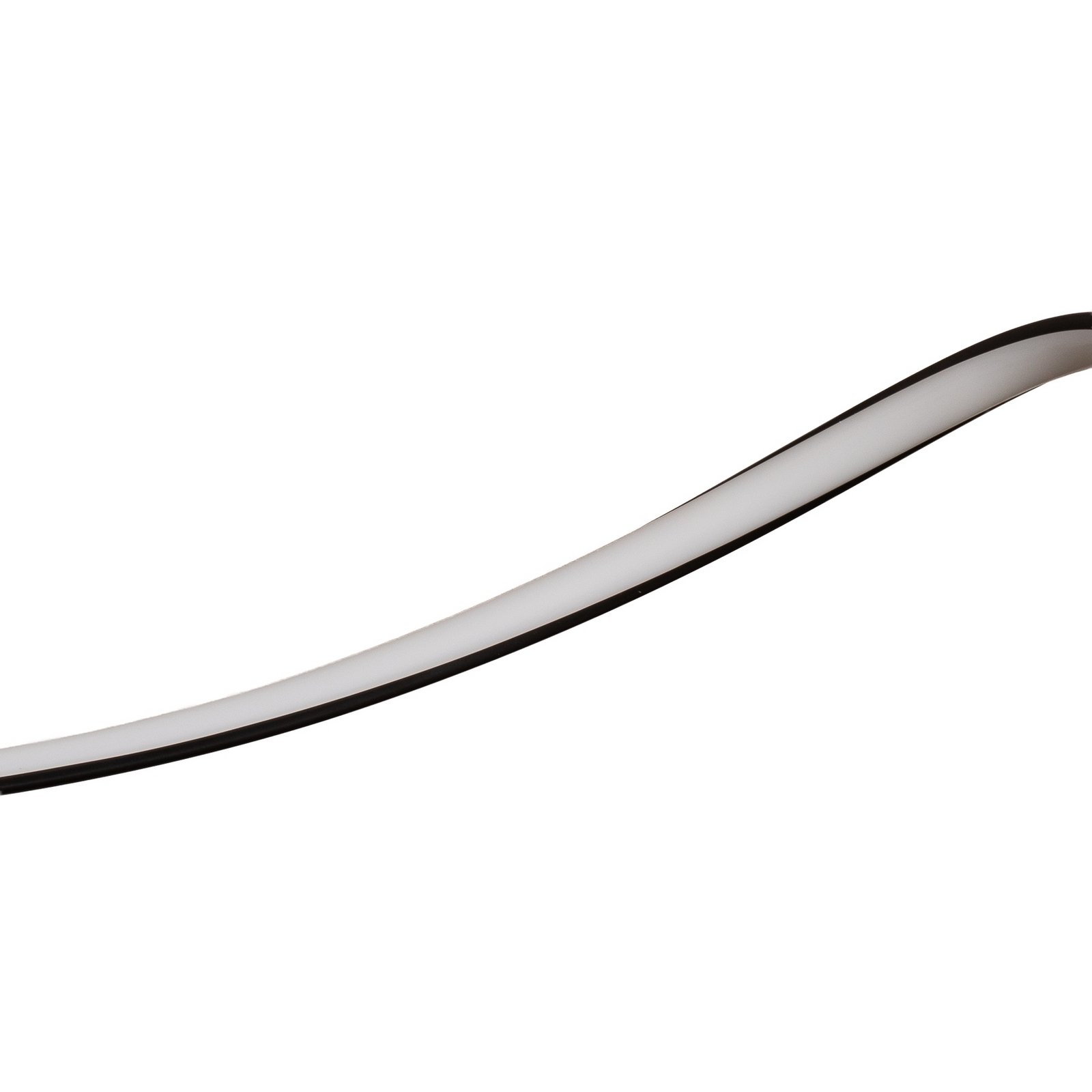 LED-hengelampe Loop, metall, svart-krom, 4.000 K