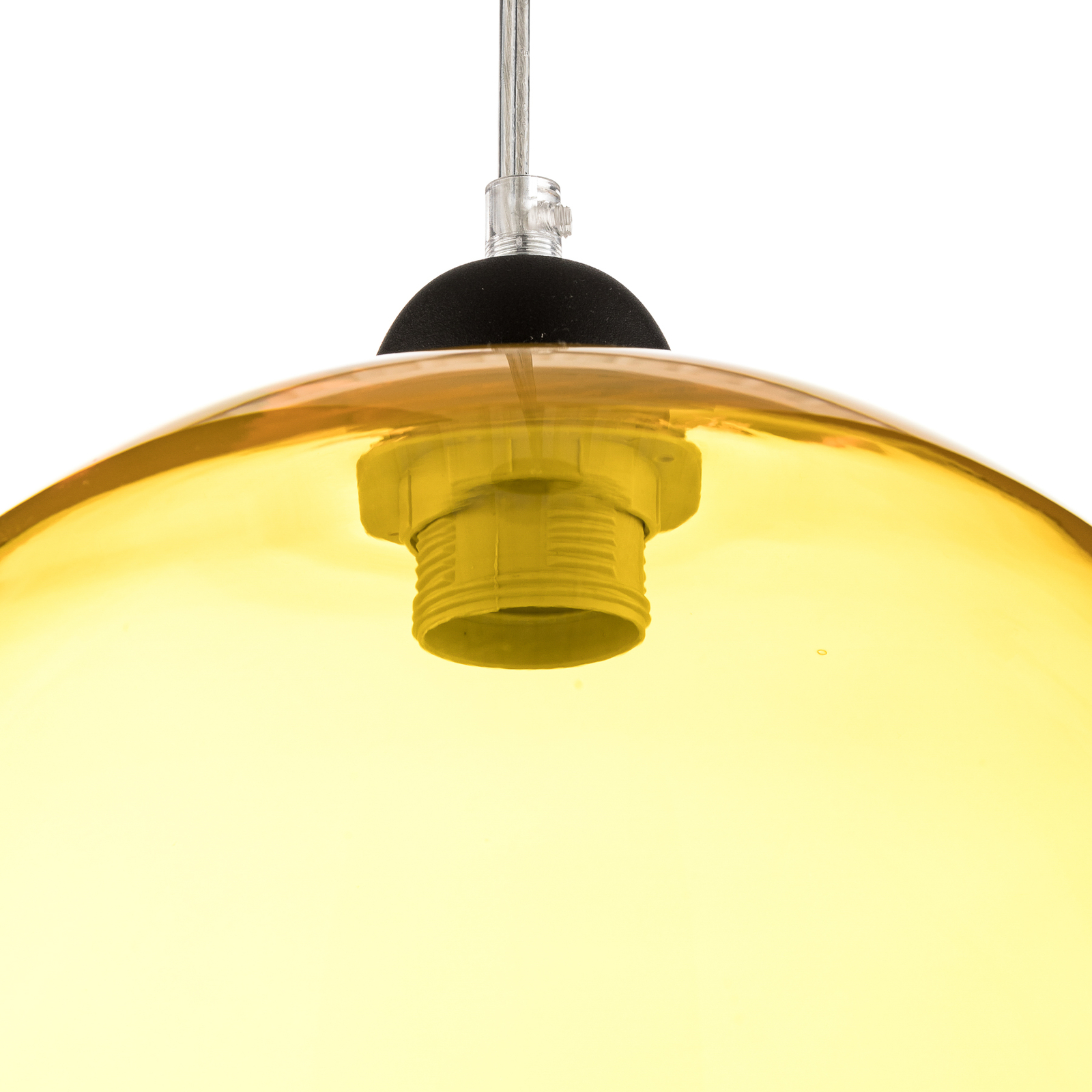 Colour hængelampe, gul glasskærm