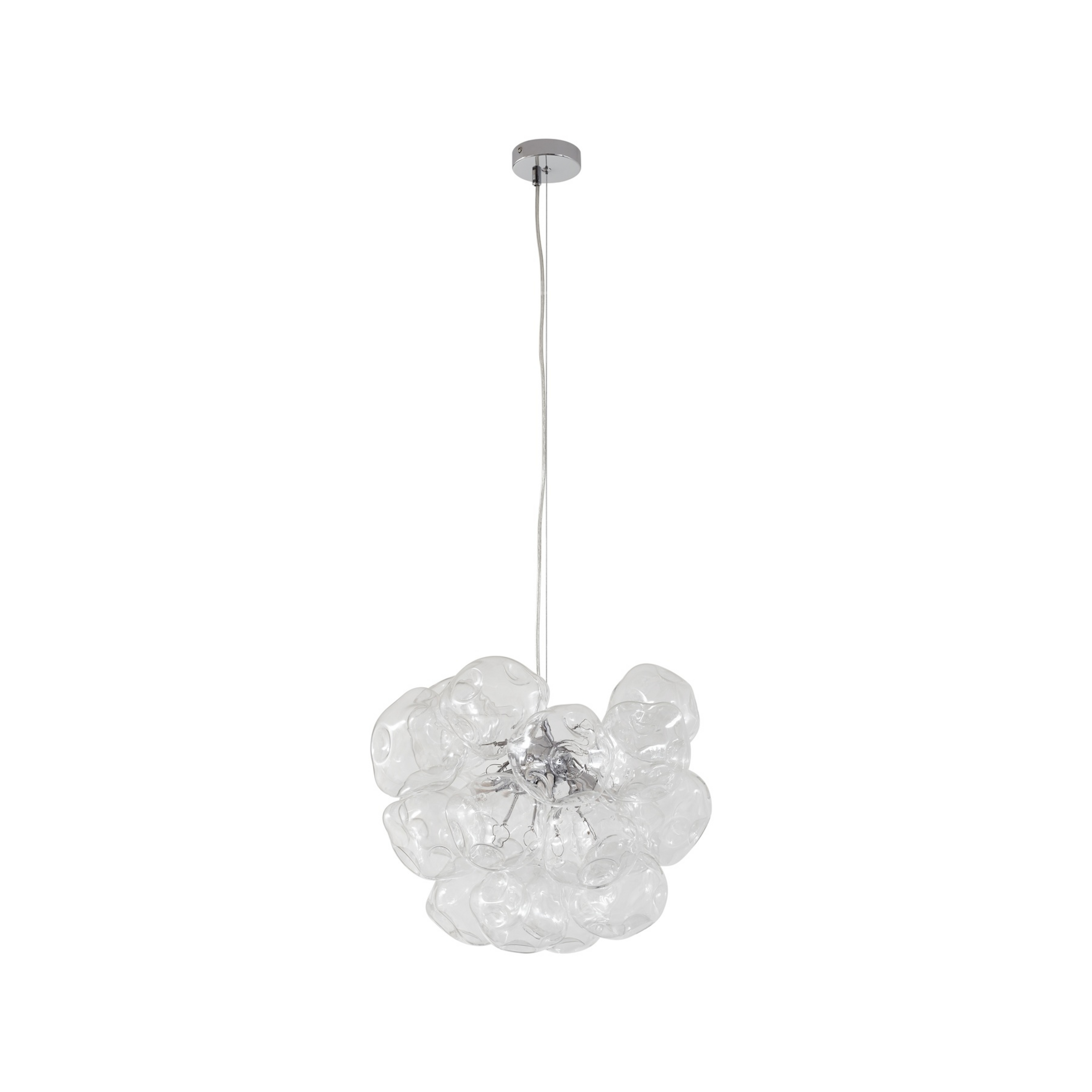 Diborah hänglampa, klar, Ø 43 cm, glas, G9 - Lucande