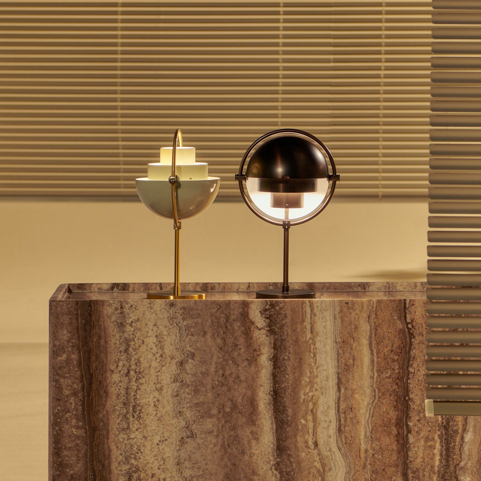 Multi-Lite Portable Table Lamp Brass/Pastel Gray - GUBI