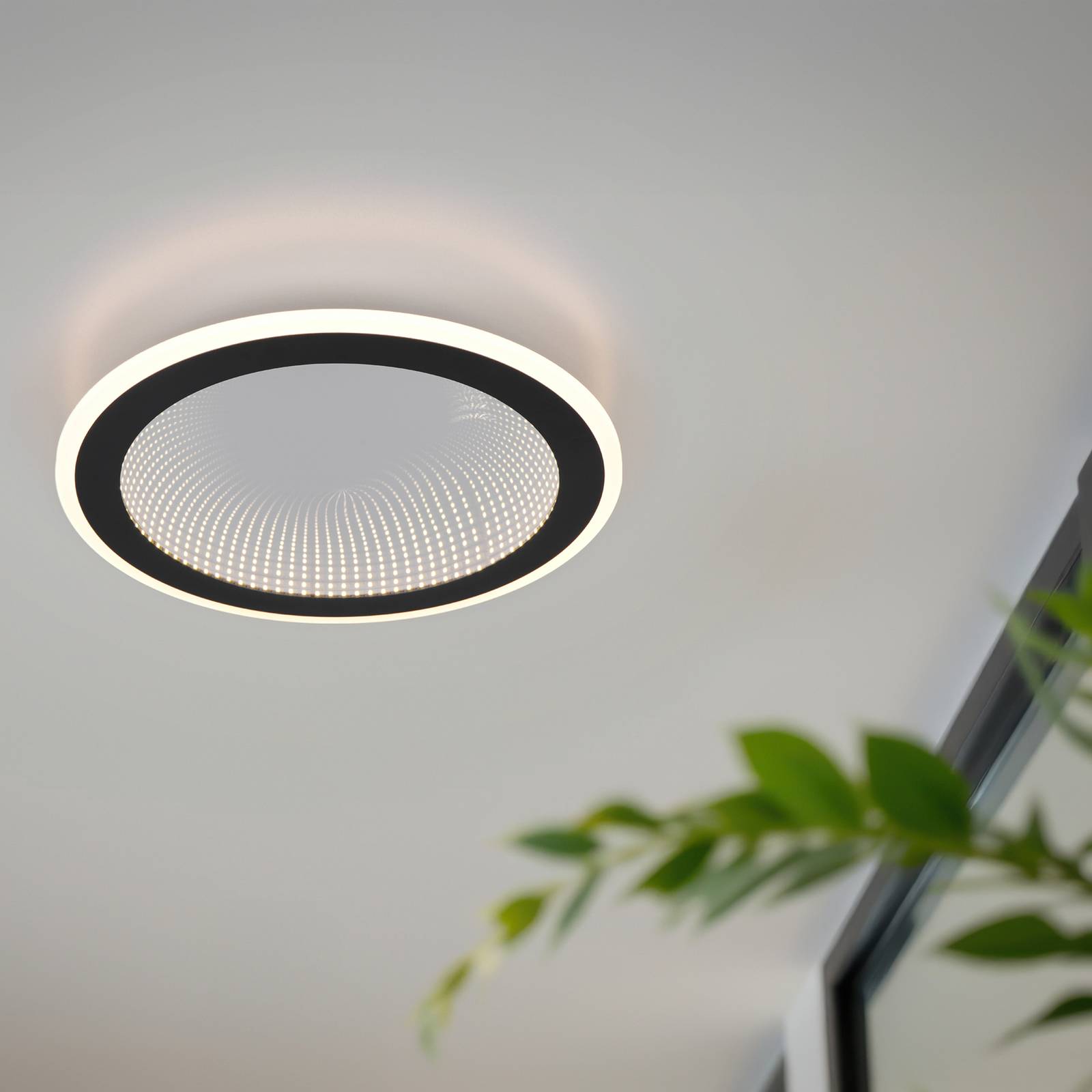 LED-Deckenleuchte Glace, schwarz, CCT, dimmbar, Metall günstig online kaufen