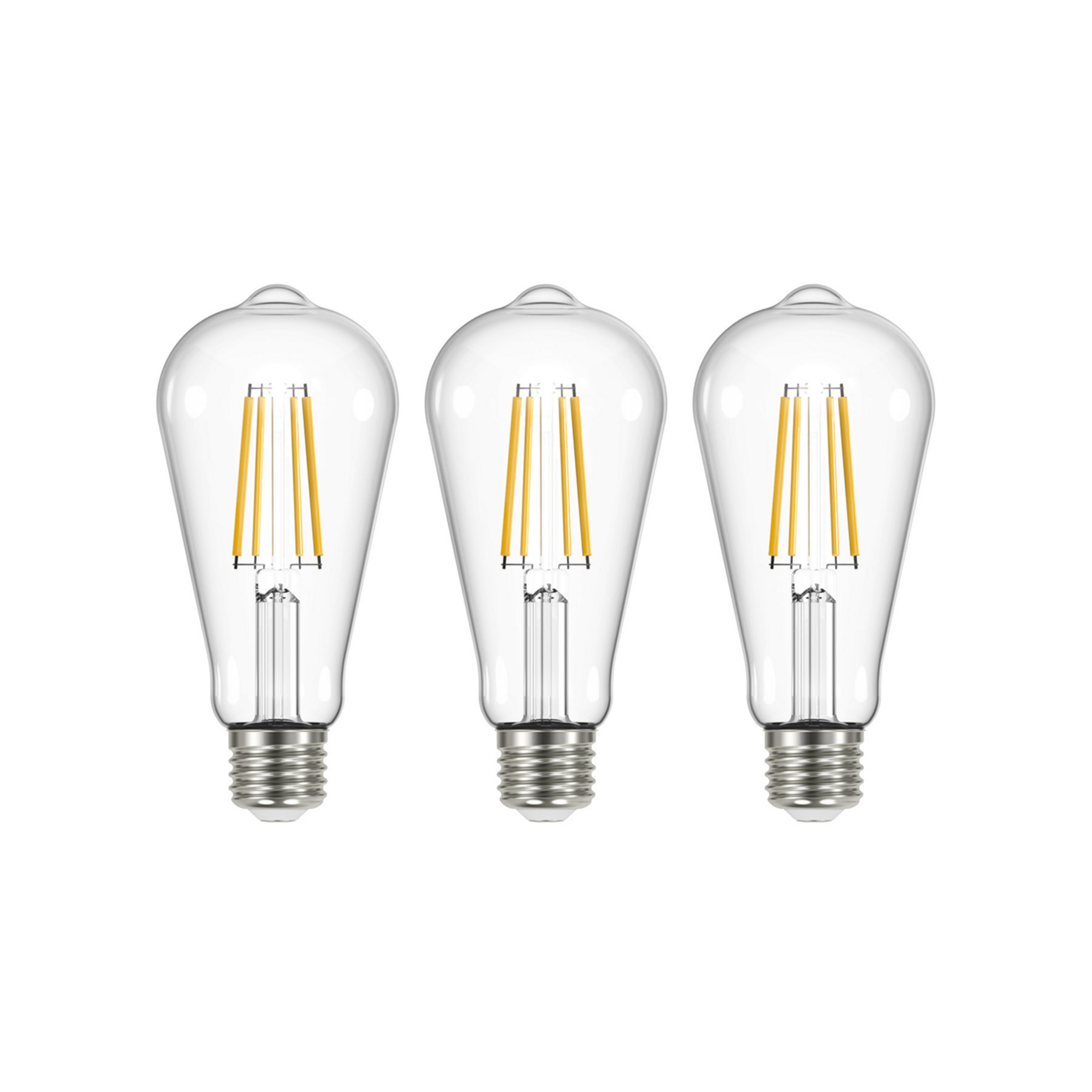 Ampoule LED filament claire E27 3,8W 2700K 806lm lot de 3