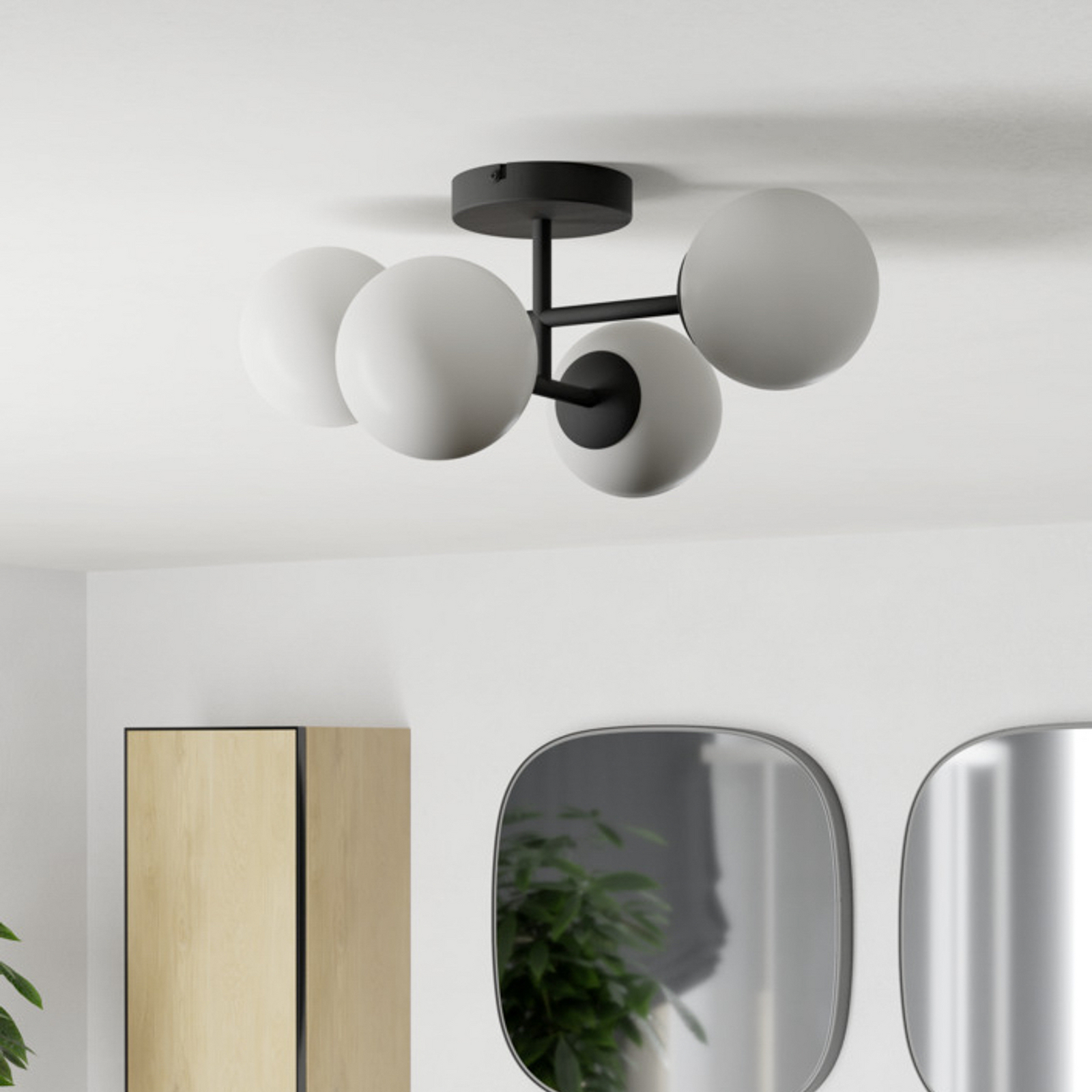EGLO Deckenlampe CASTROVIDO schwarz 48 cm 4-flg. IP44 G9-LED
