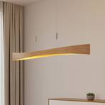Lindby Beazina LED a sospensione, legno di rovere