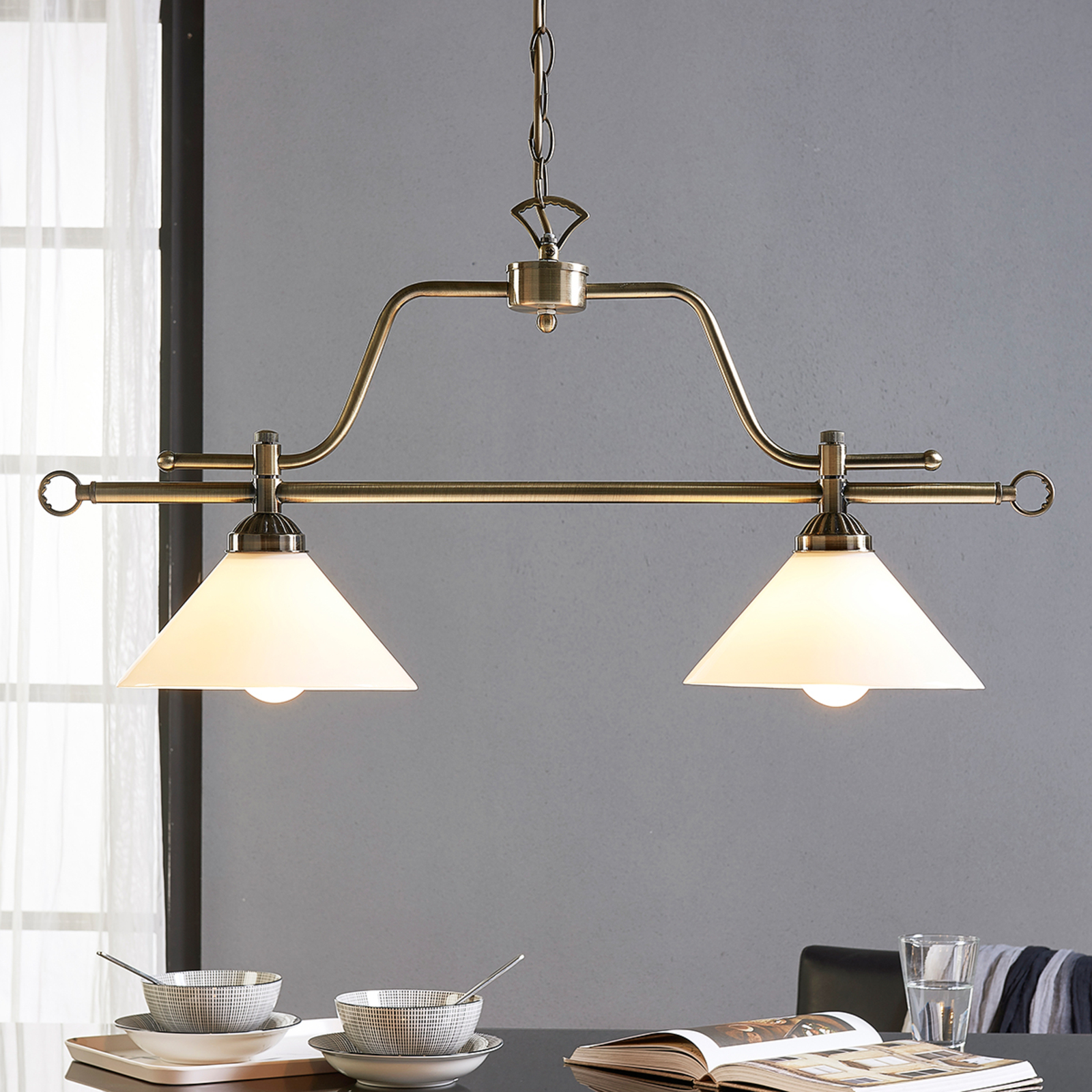 Dining table hanging lamp Otis, 2-bulb | Lights.co.uk