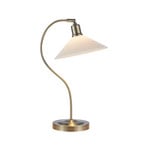 Vela Bordlampe Antique Brass/Shiny White - Markslöjd