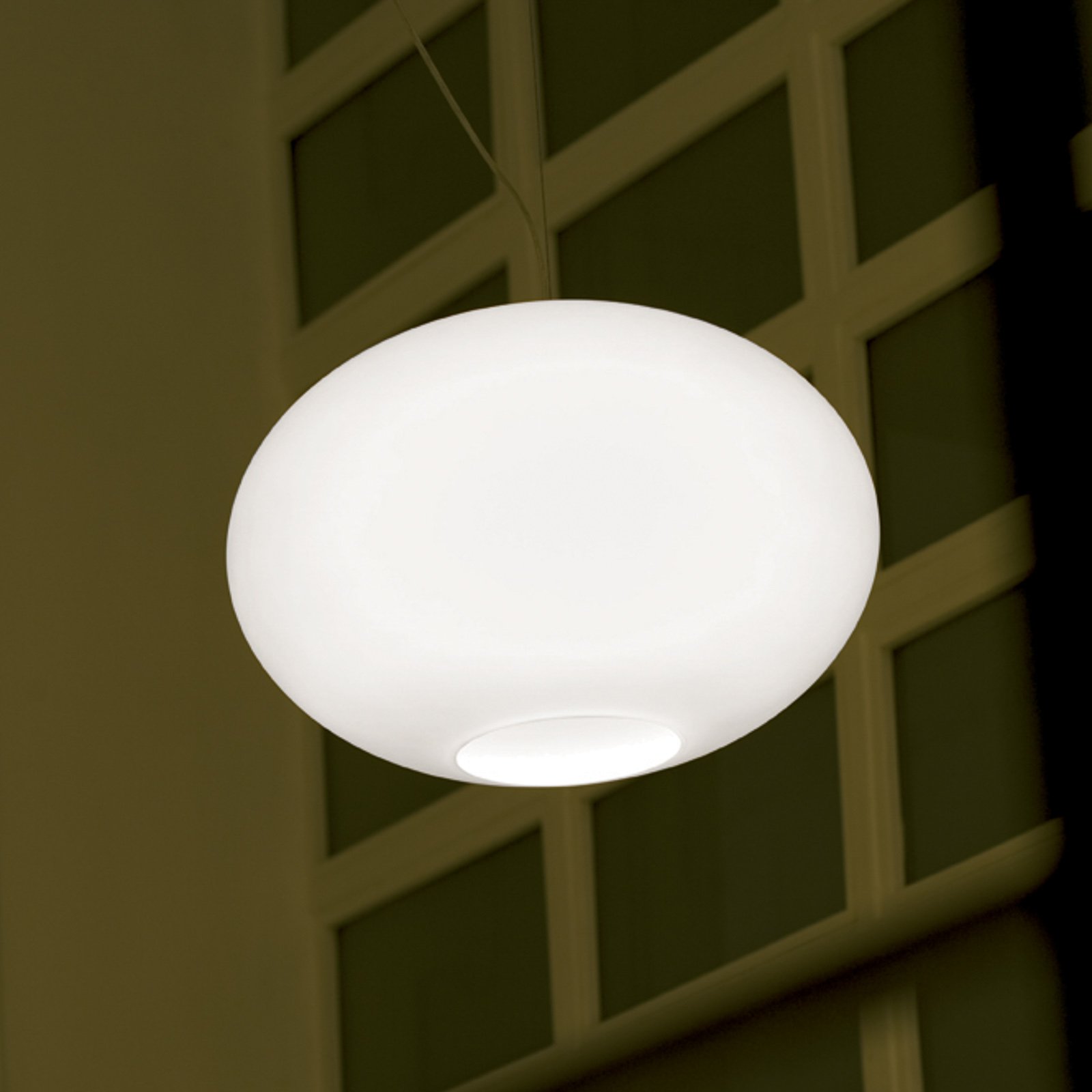 Prandina Zero S5 függő lámpa, opálüveg, Ø 35 cm