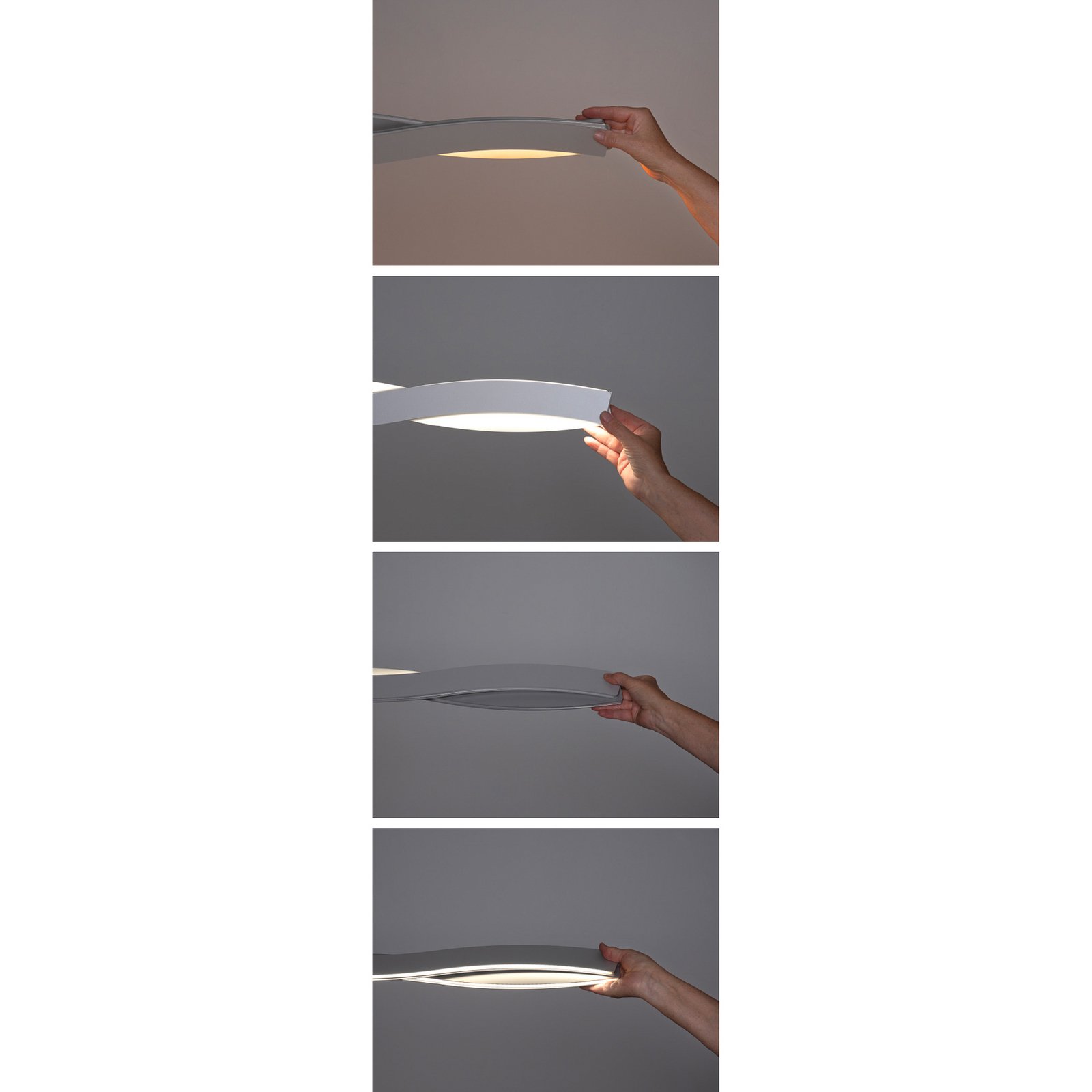 Lampada LED a sospensione Swing di Bopp, colore alluminio, lunghezza 120 cm