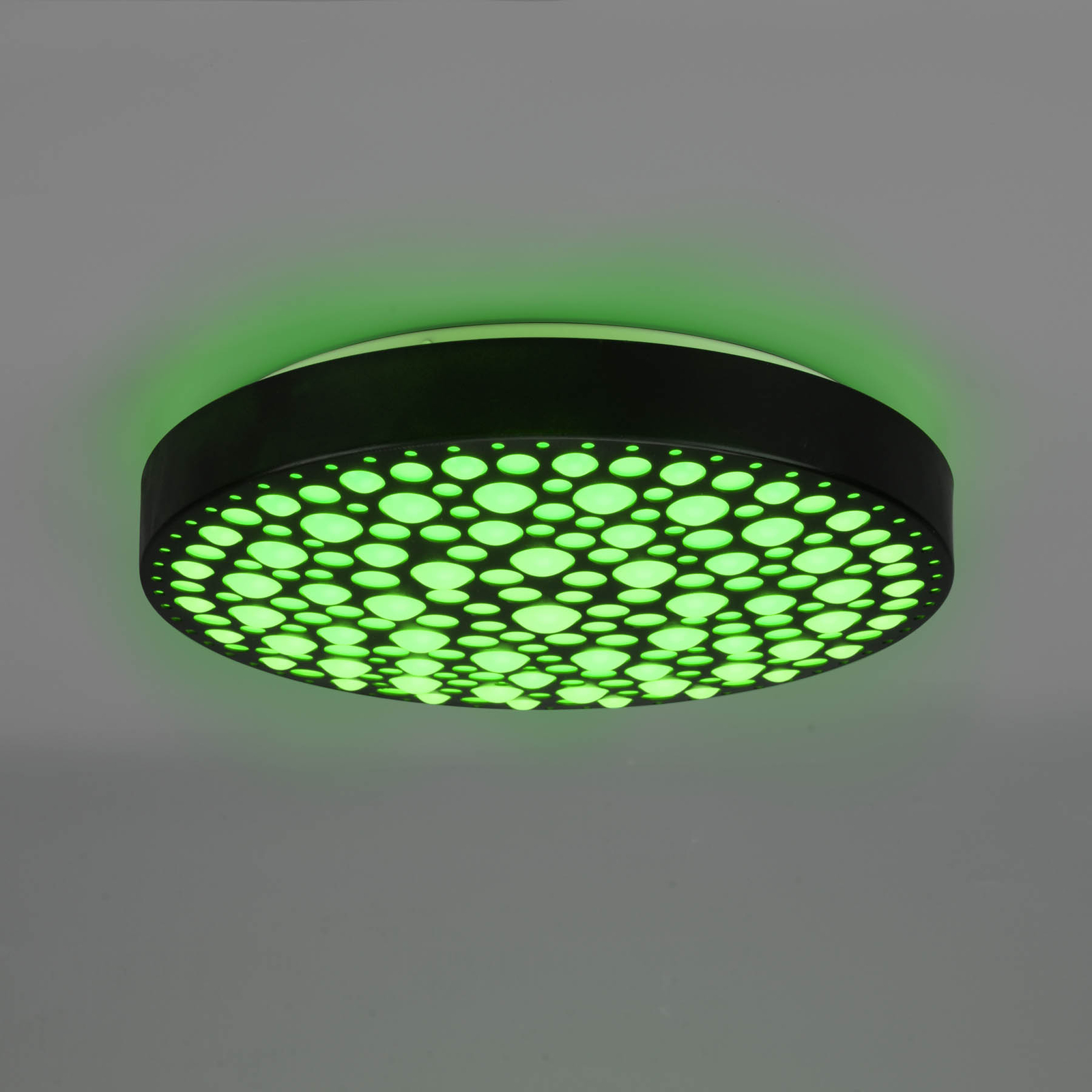 LED lubinis šviestuvas "Chizu" Ø 40,5 cm, reguliuojamas RGB, juodas