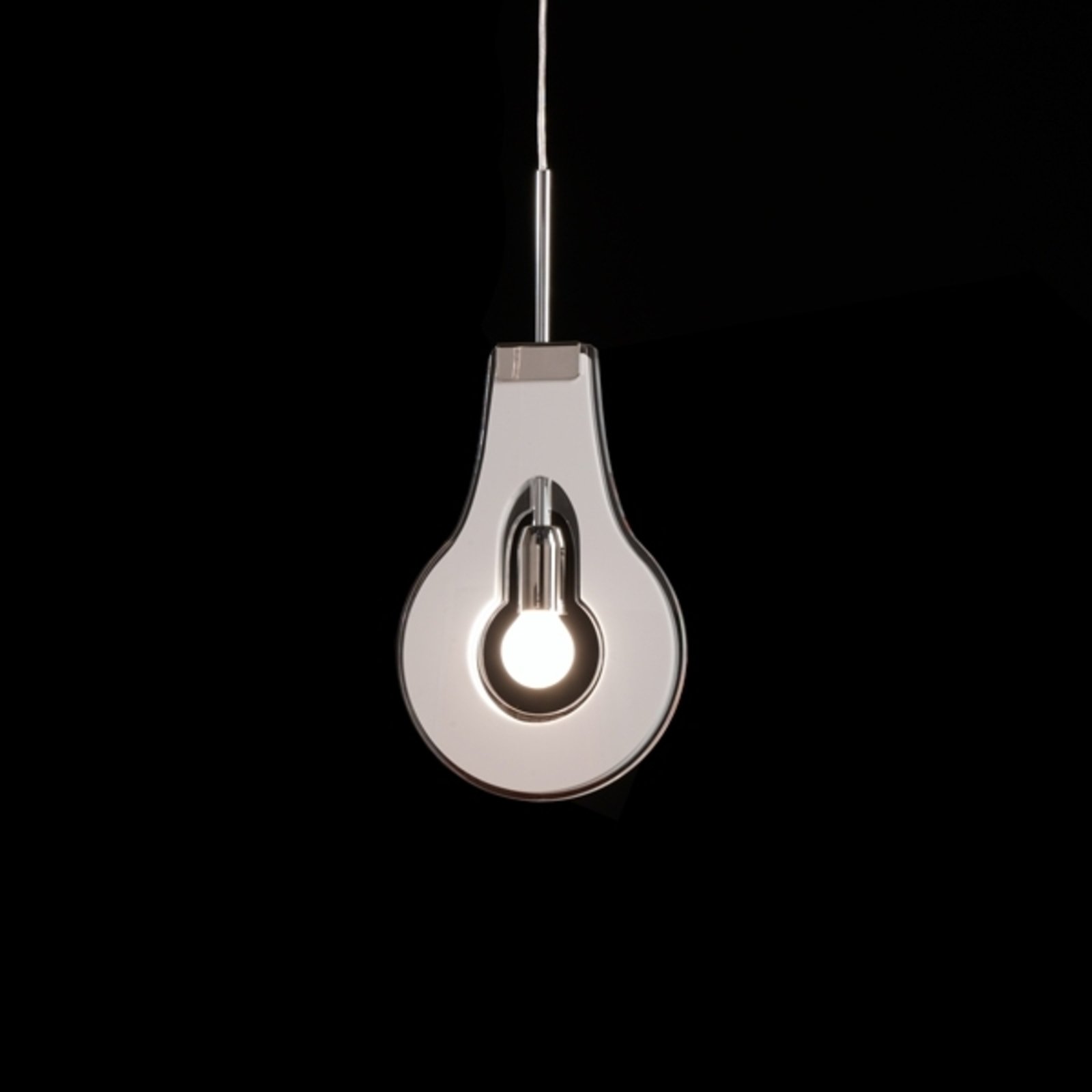 Selene Extraordinary hanging light Flat, white, for Living / Dining Room, polymethyl methacrylate (PMMA), chrome, E14, 60 W, energy efficiency: A++, W: 18.5 cm, H: 28.5 cm