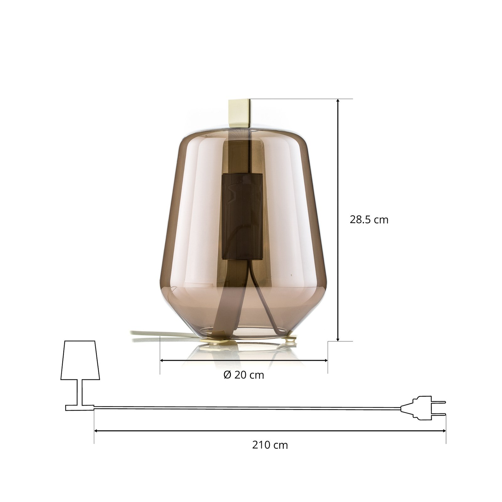 Prandina Luisa T1 stolní lampa 2 700K mosaz/růžová